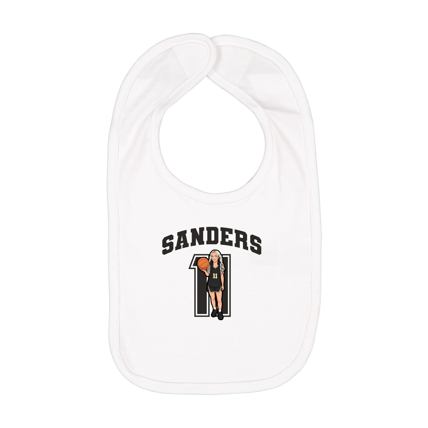 Infant Bib — Number in White