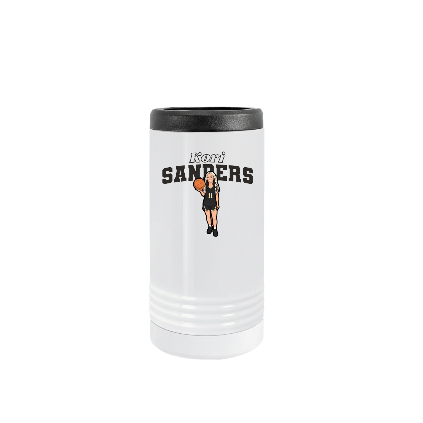 Slim Beverage Holder — Name Arch in White