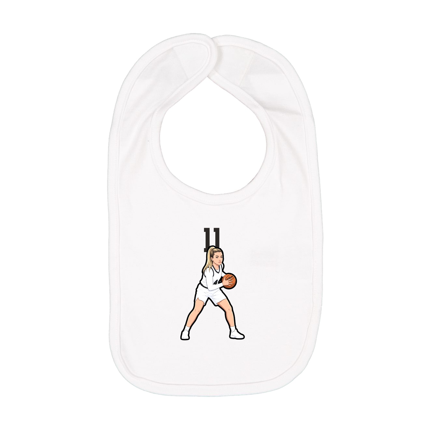 Infant Bib — Number Top in White