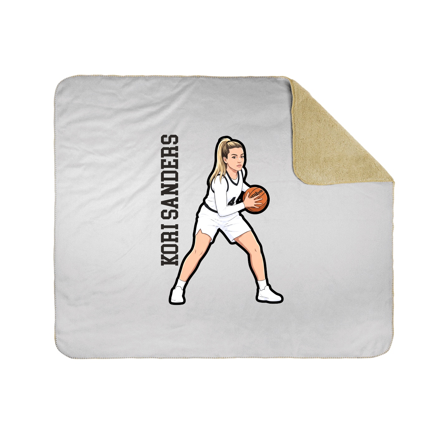 Throw Blanket — Name Vertical in White