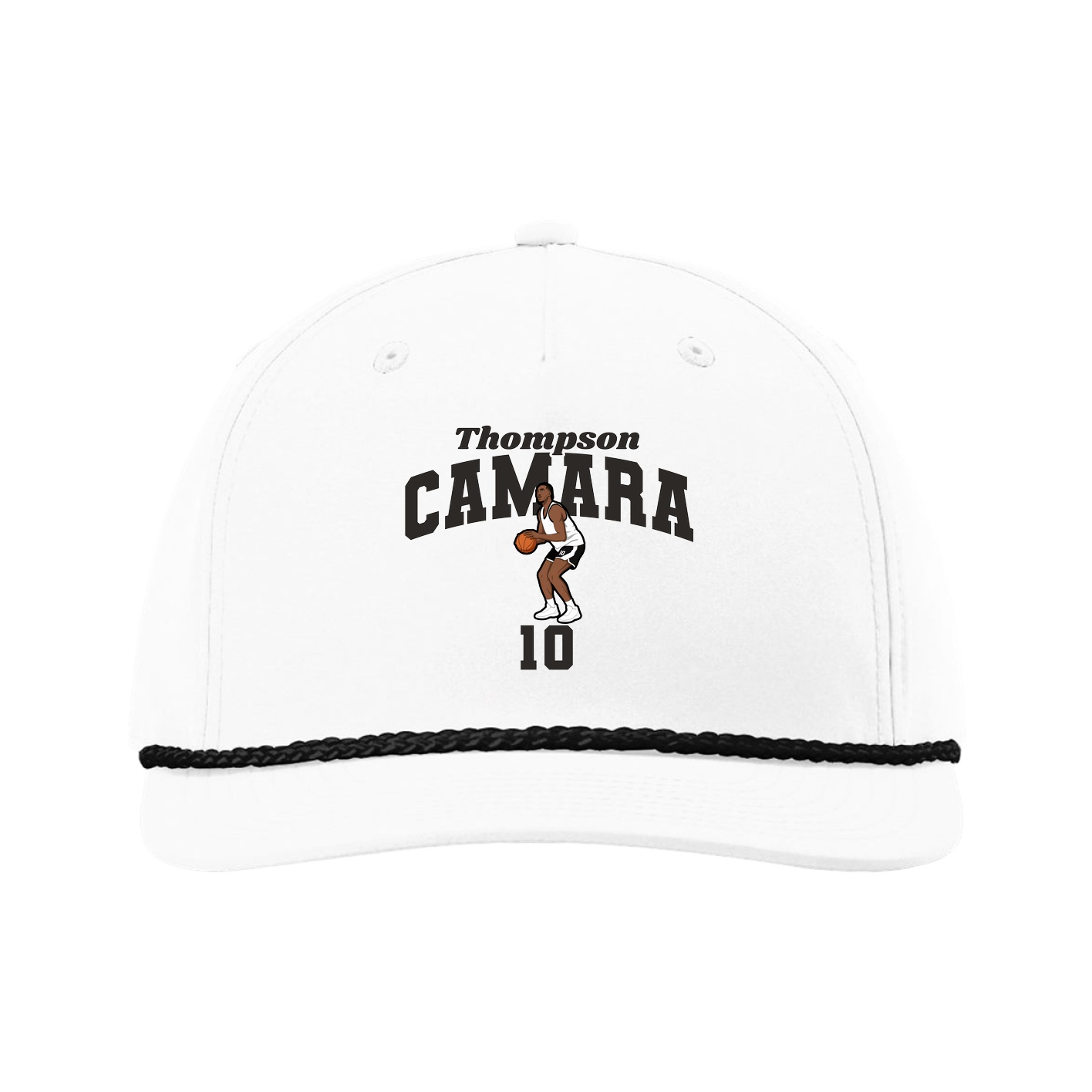 Five-Panel Classic Rope Cap — Signature Arch in White