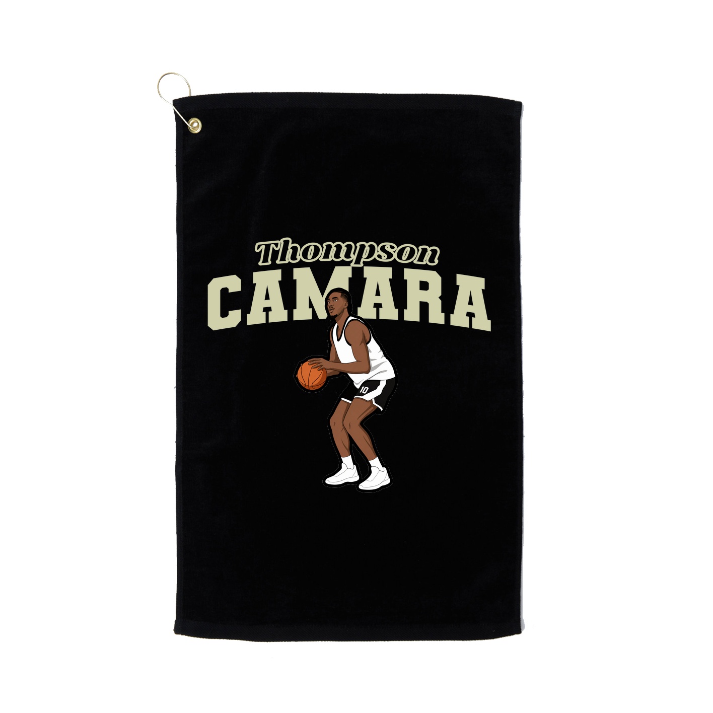 Golf Towel — Name Arch in Black