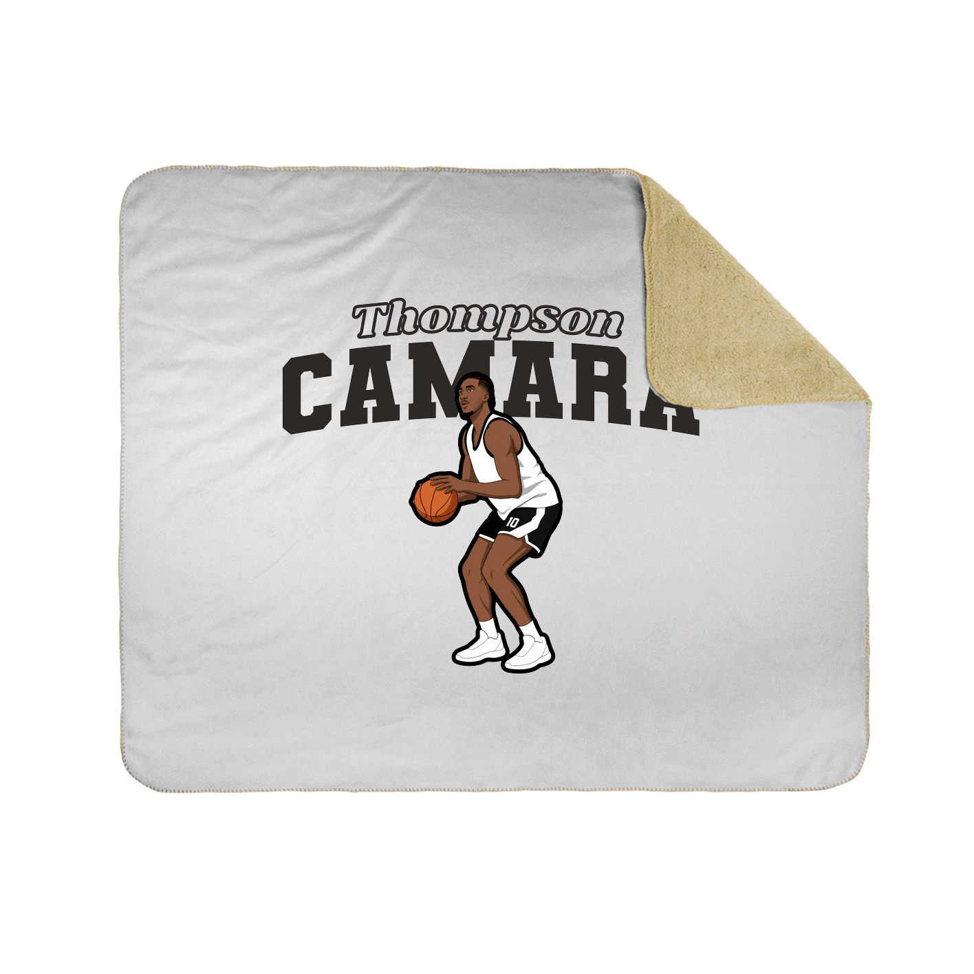 Throw Blanket — Name Arch in White