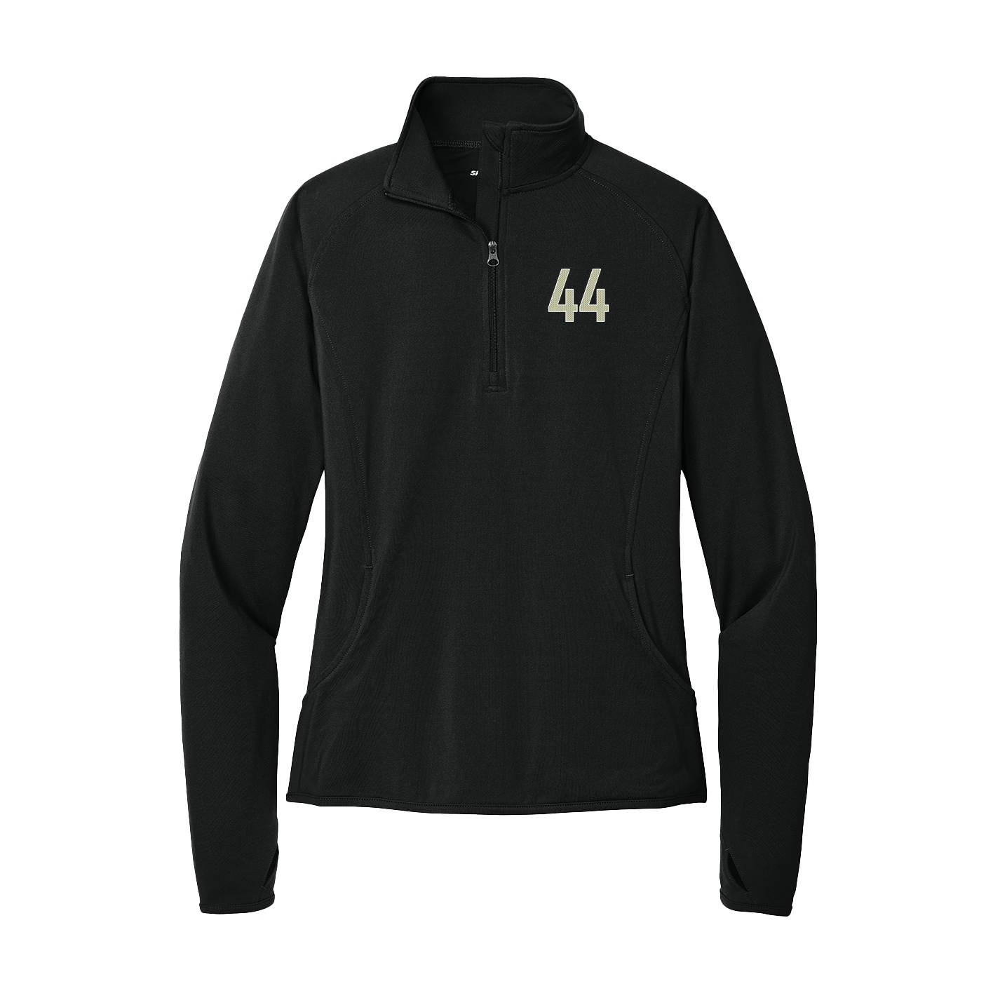Women's Q-Zip Pullover — Front Shirsy in Black