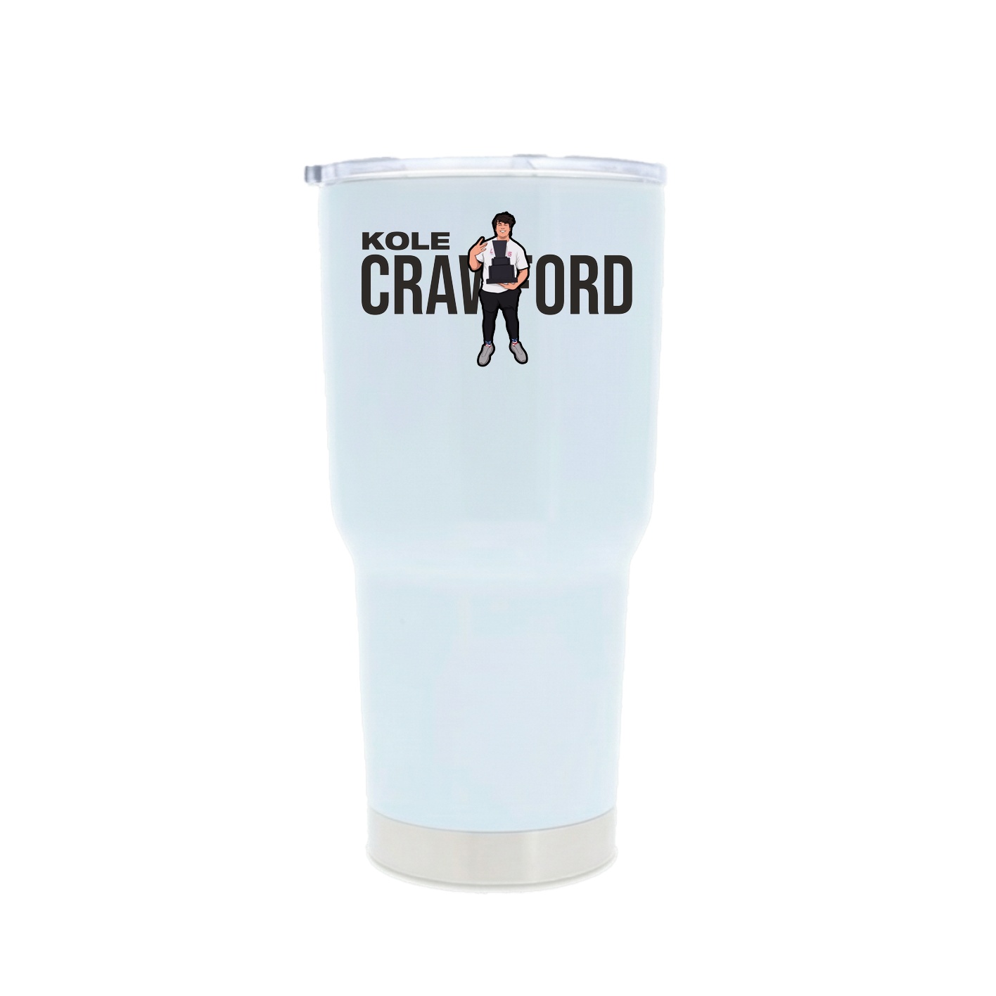 30oz Stainless Steel Tumbler — Player Name in White