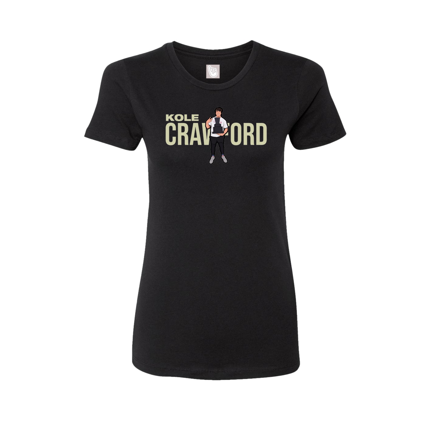 Fitted Women's Tee — Player Name in Black