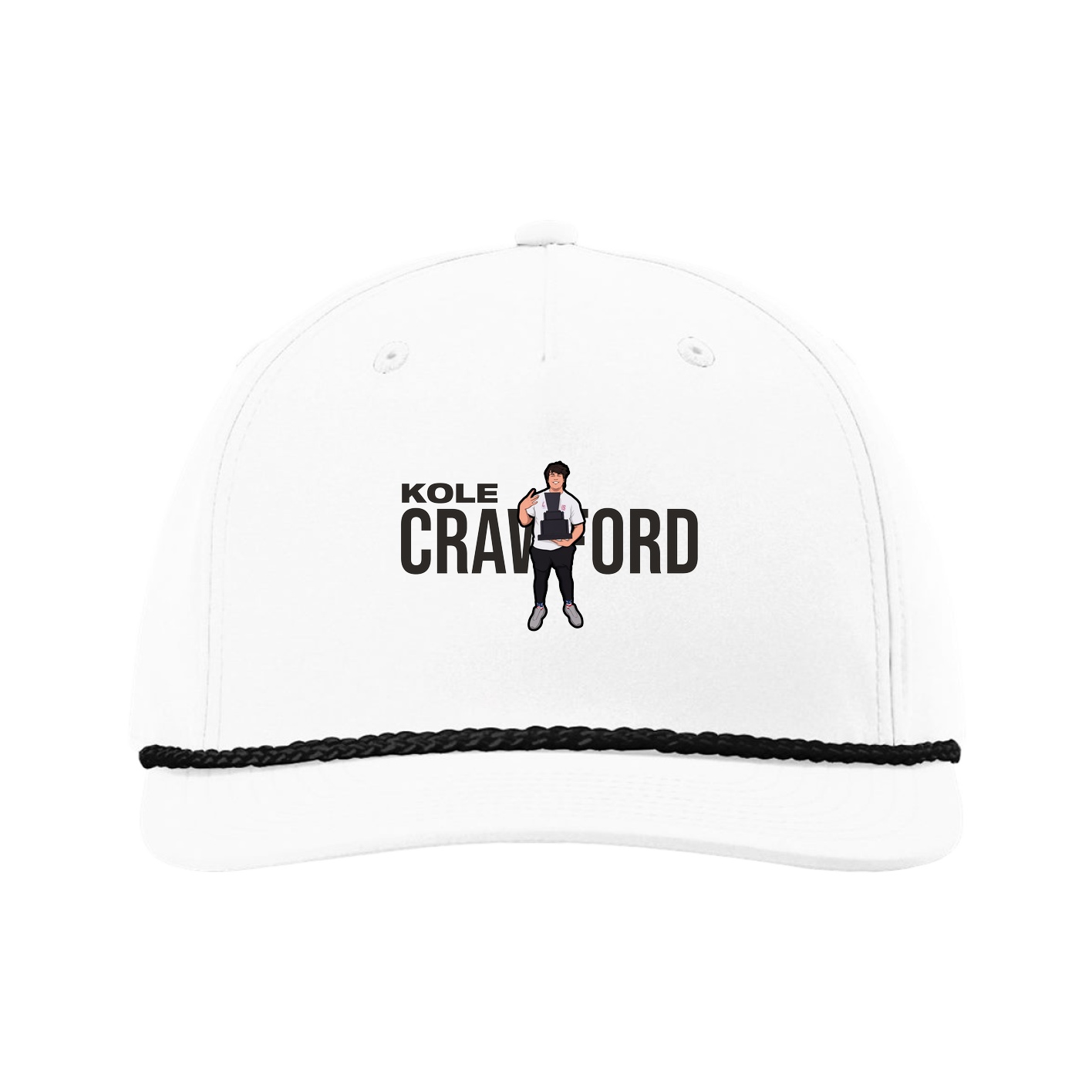 Five-Panel Classic Rope Cap — Player Name in White