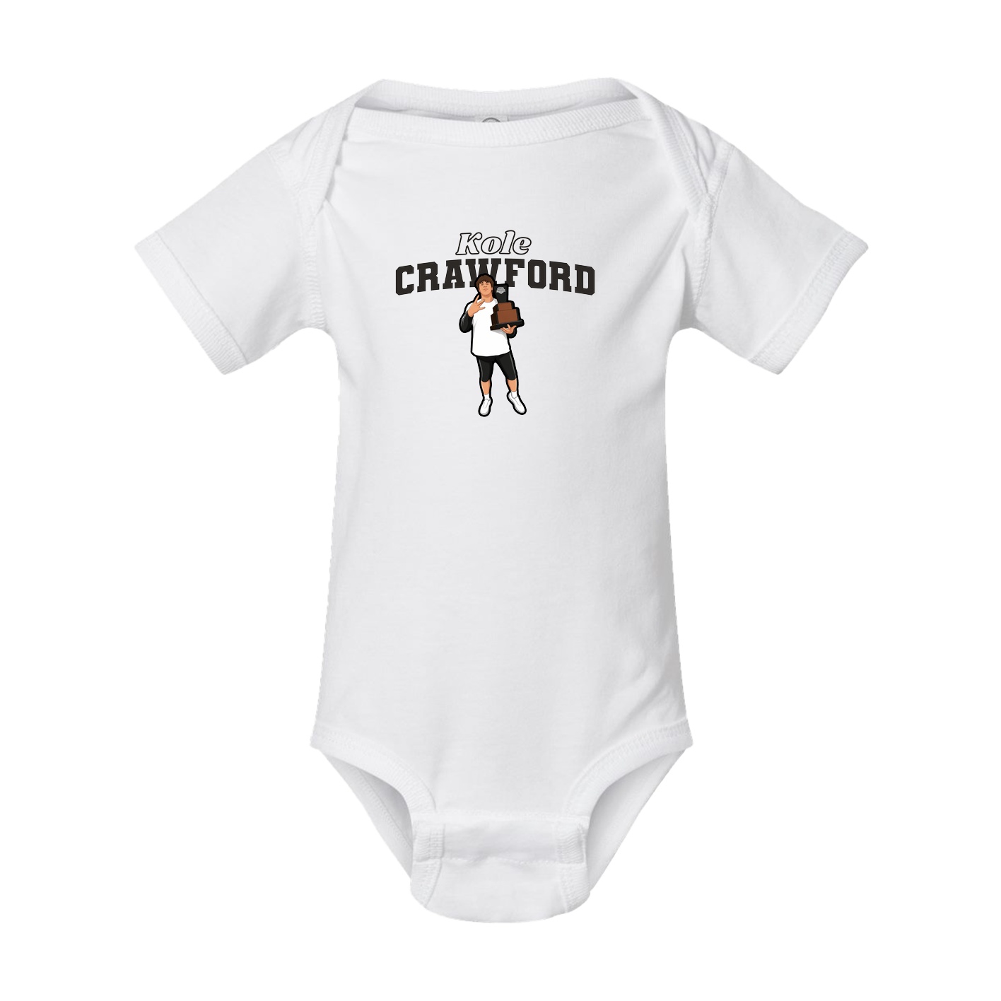 Baby Onesie — Name Arch in White