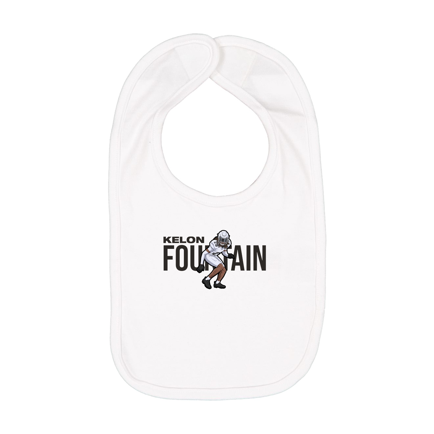 Infant Bib — Player Name in White