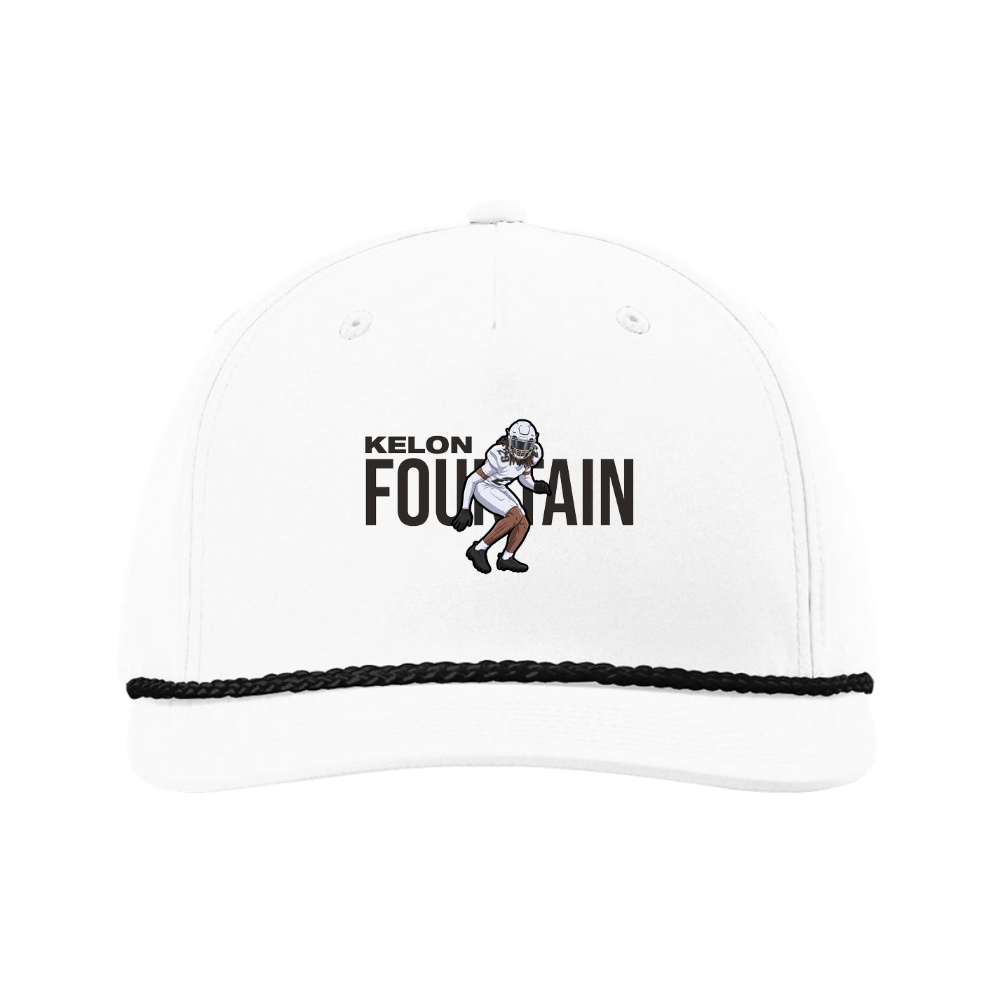 Five-Panel Classic Rope Cap — Player Name in White