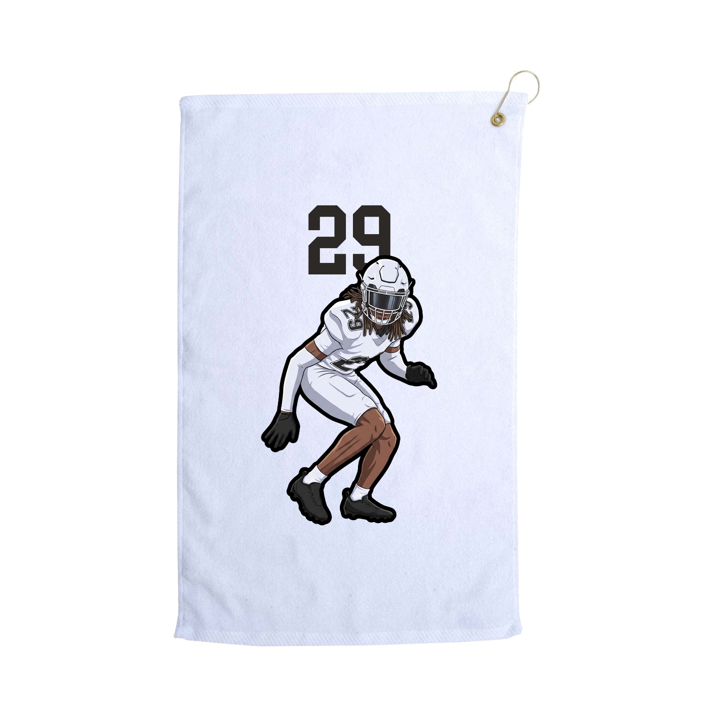 Golf Towel — Number Top in White