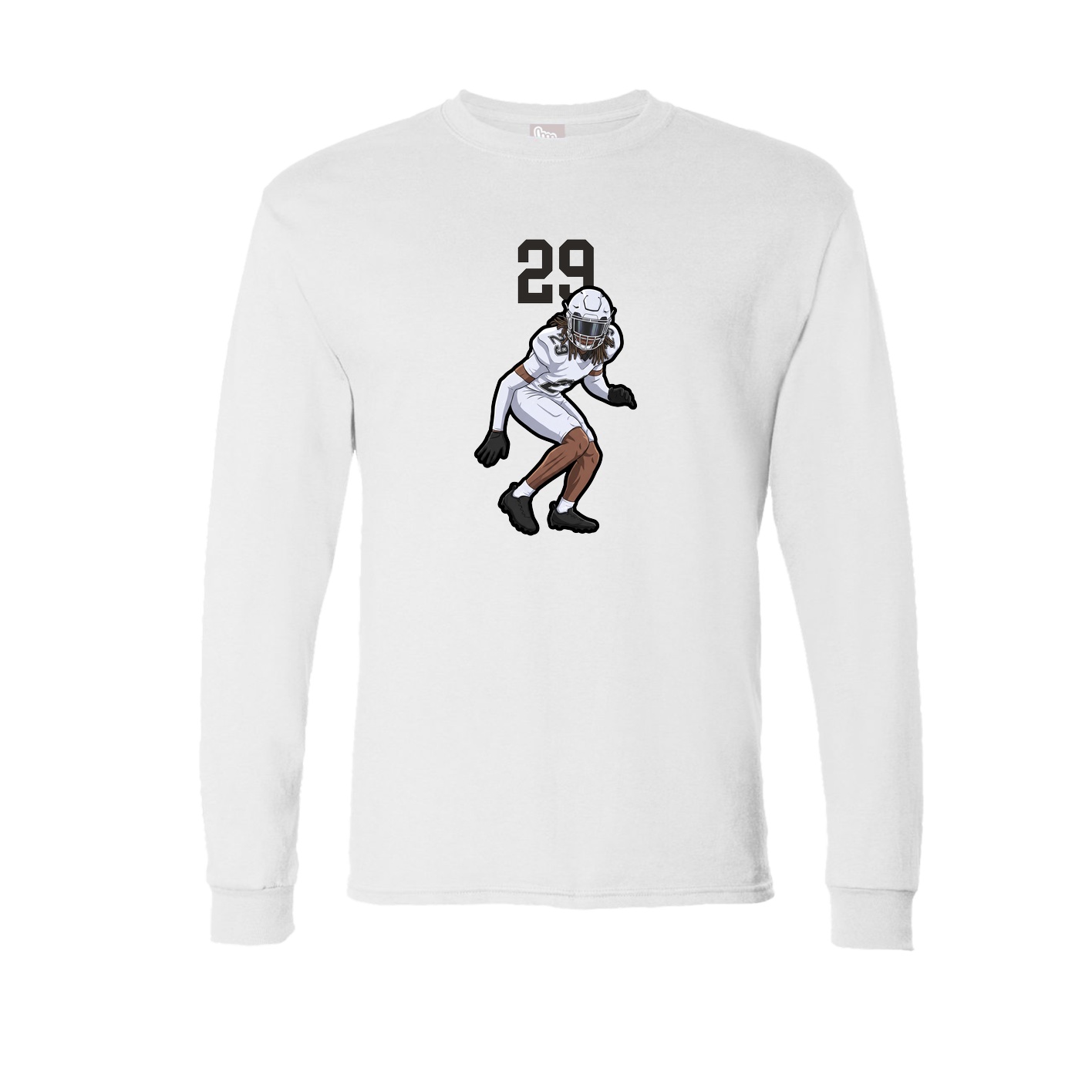Long Sleeve Tee — Number Top in White