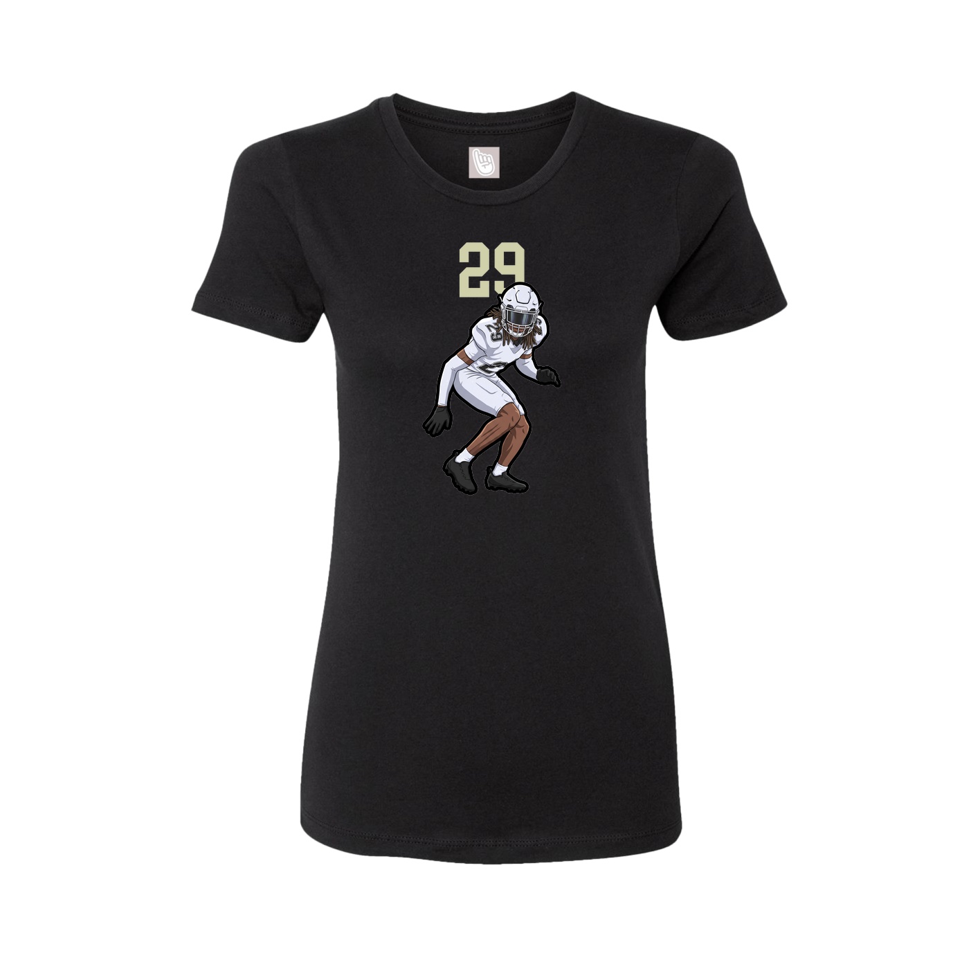 Fitted Women's Tee — Number Top in Black