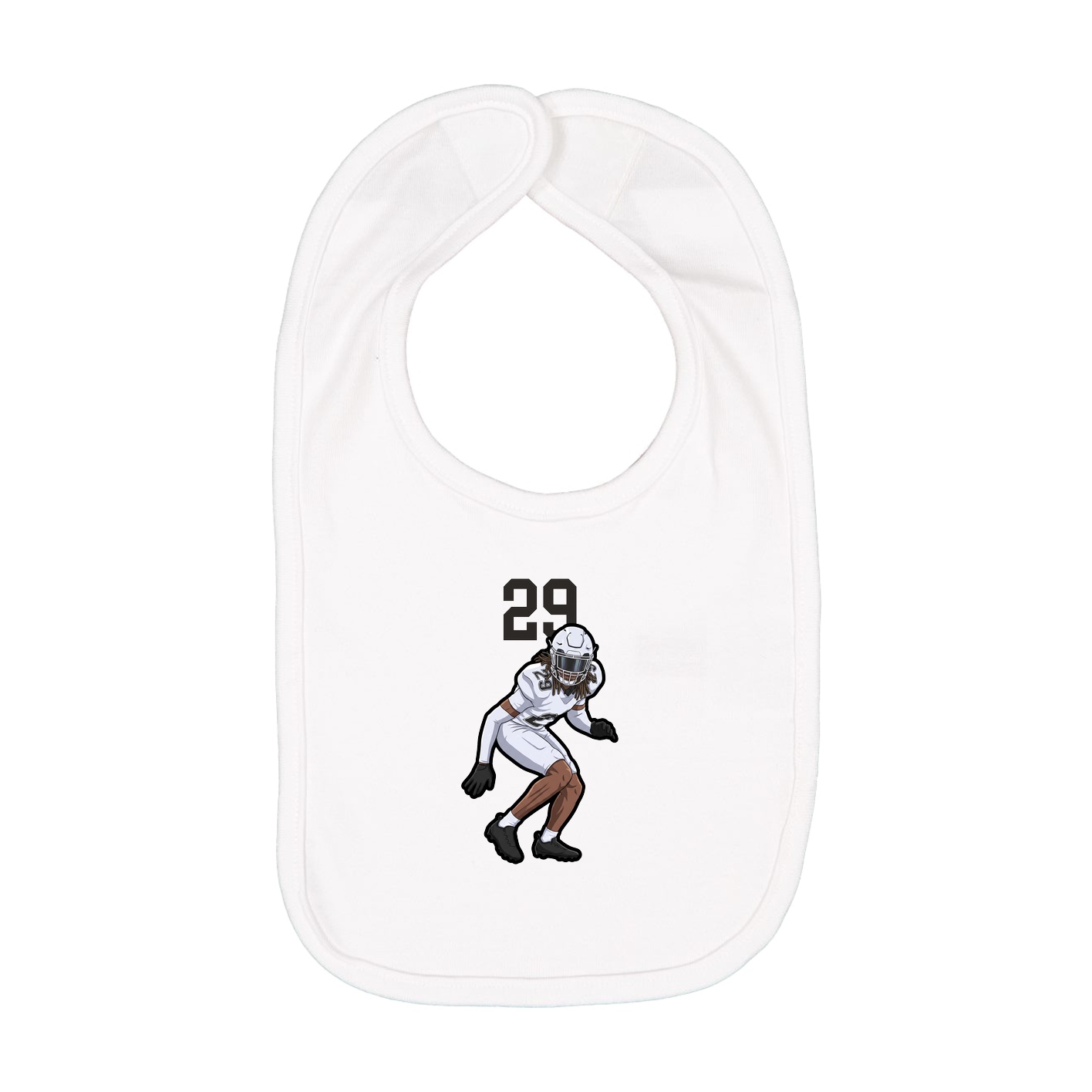 Infant Bib — Number Top in White