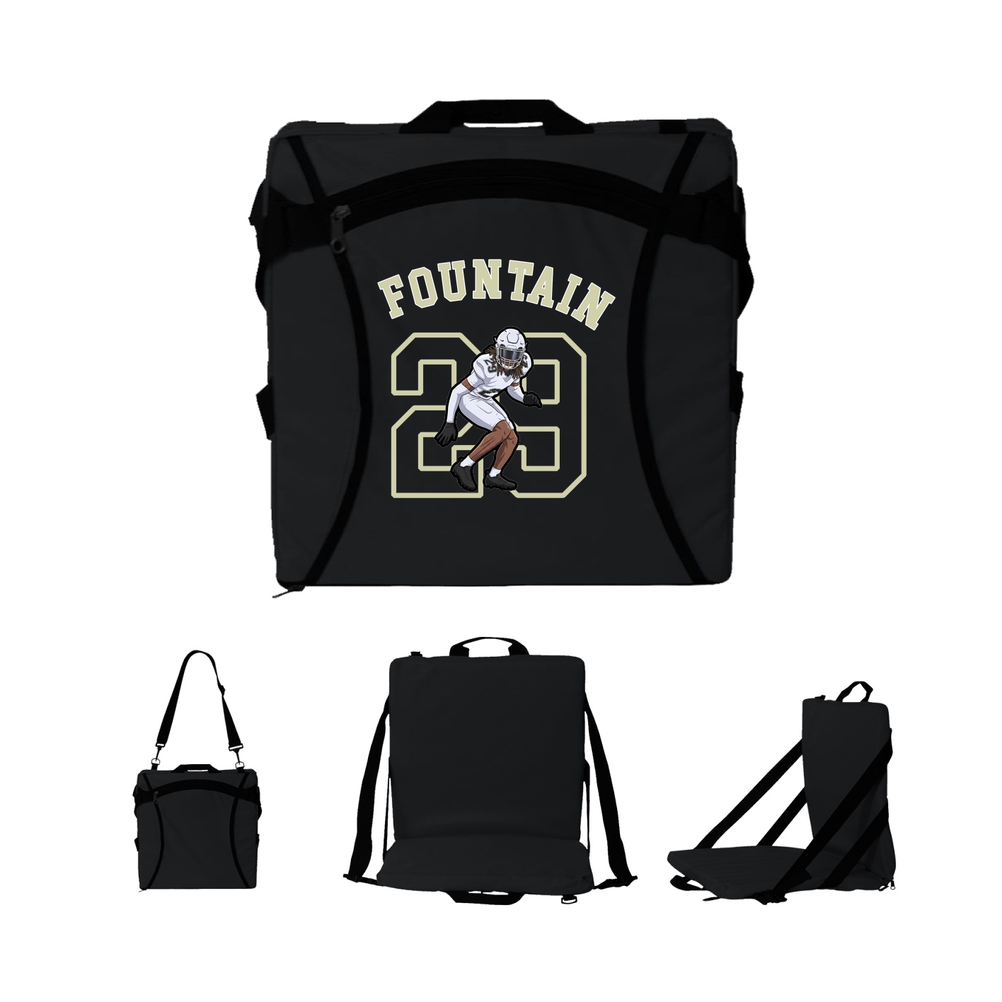 Folding Stadium Seat — Shirsey Arch in Black
