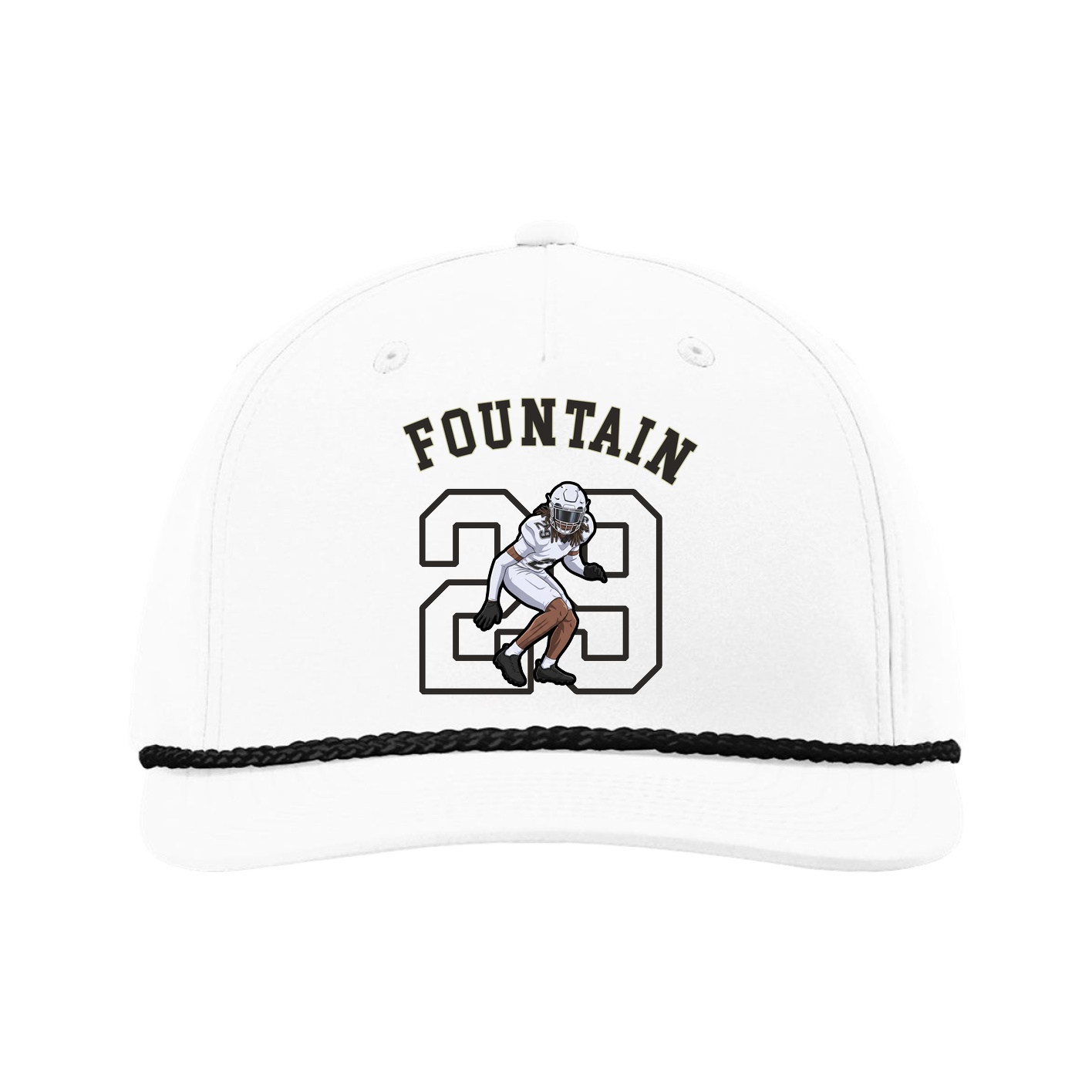 Five-Panel Classic Rope Cap — Shirsey Arch in White
