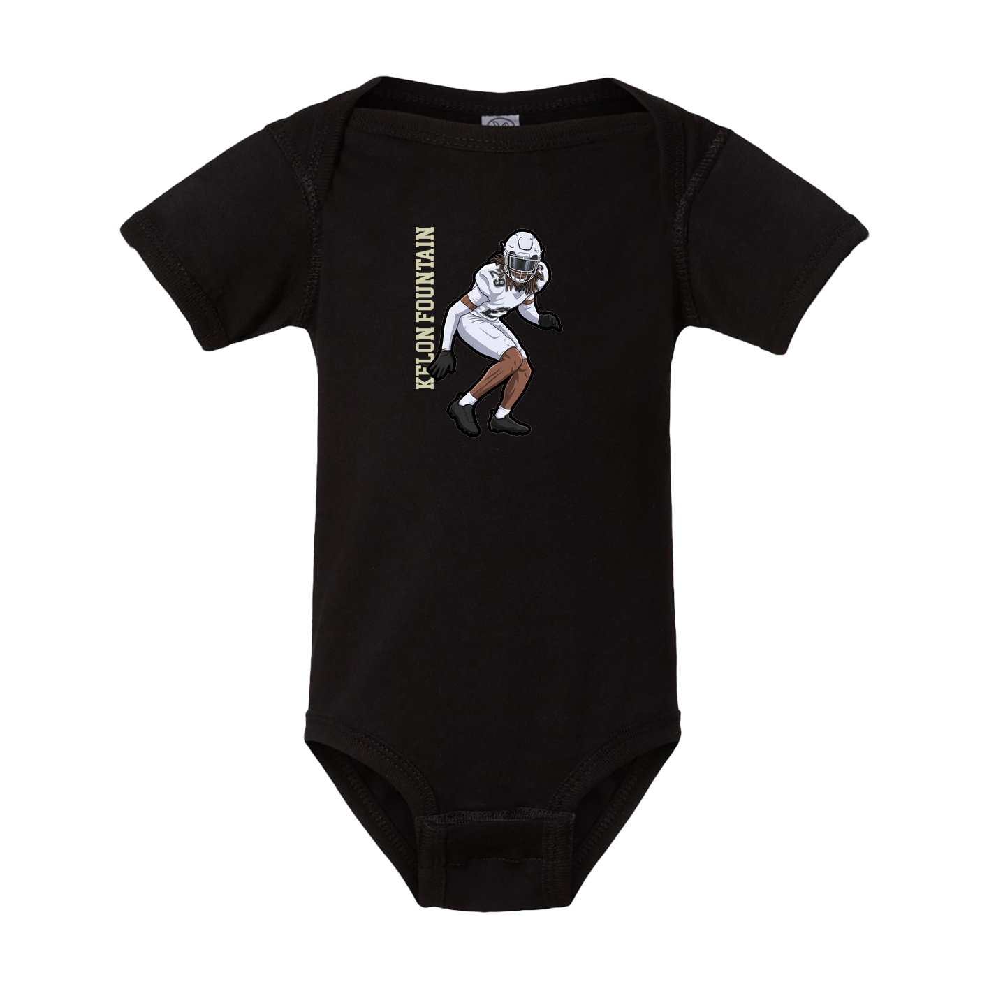 Baby Onesie — Name Vertical in Black