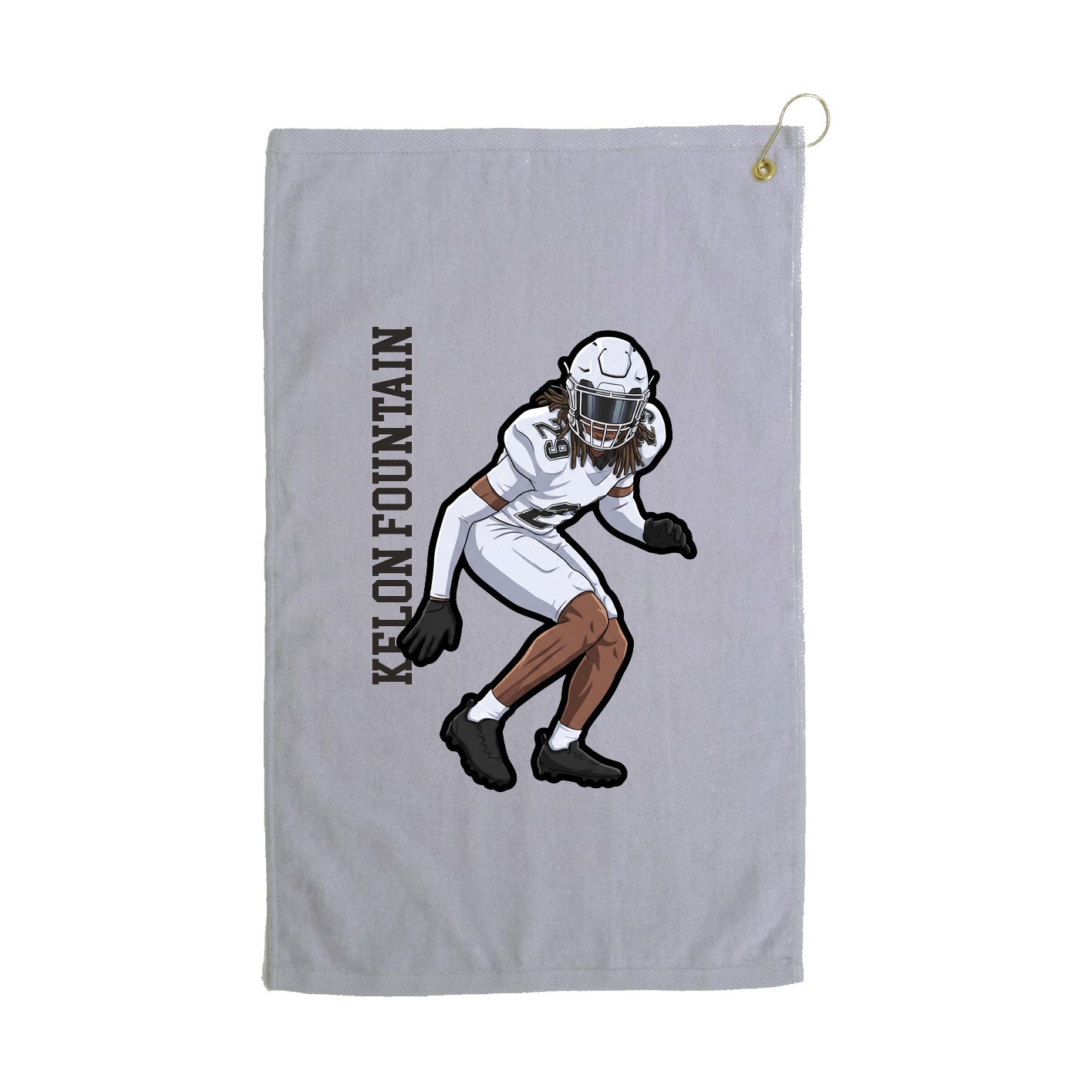 Golf Towel — Name Vertical in Grey