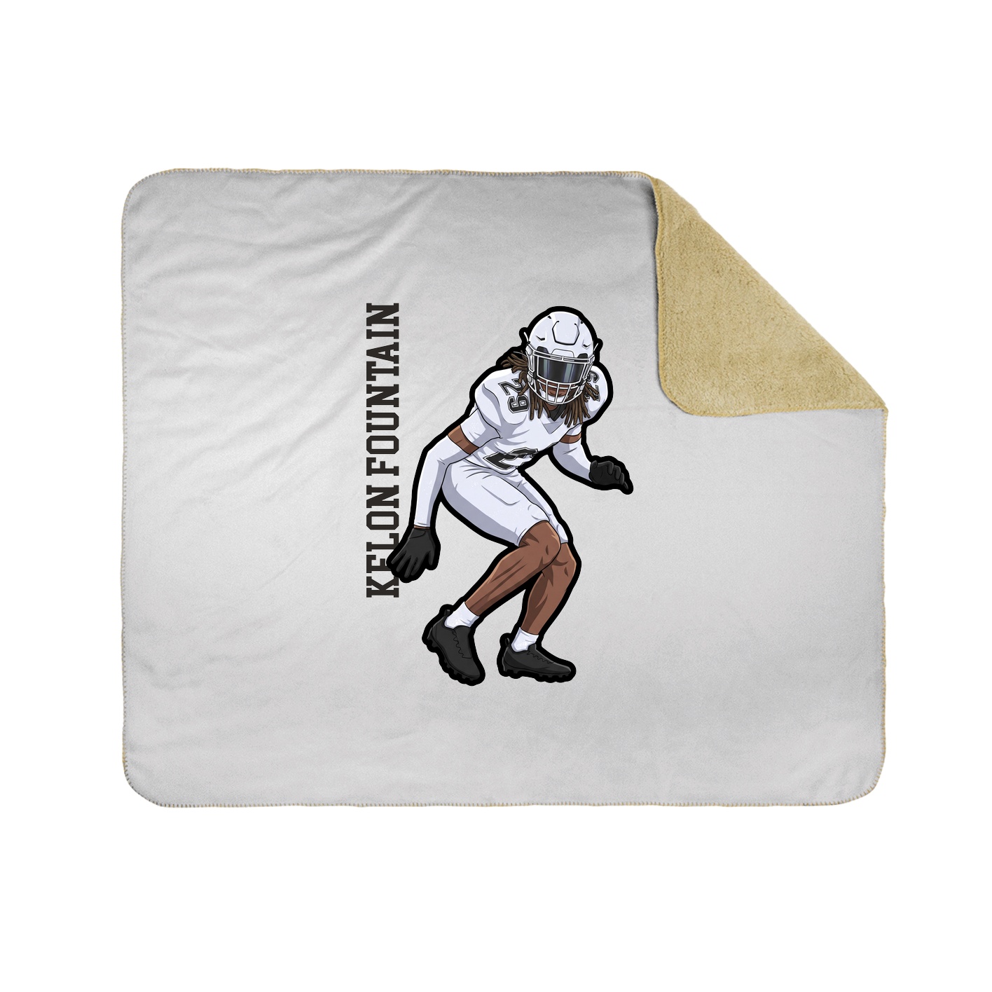 Throw Blanket — Name Vertical in White