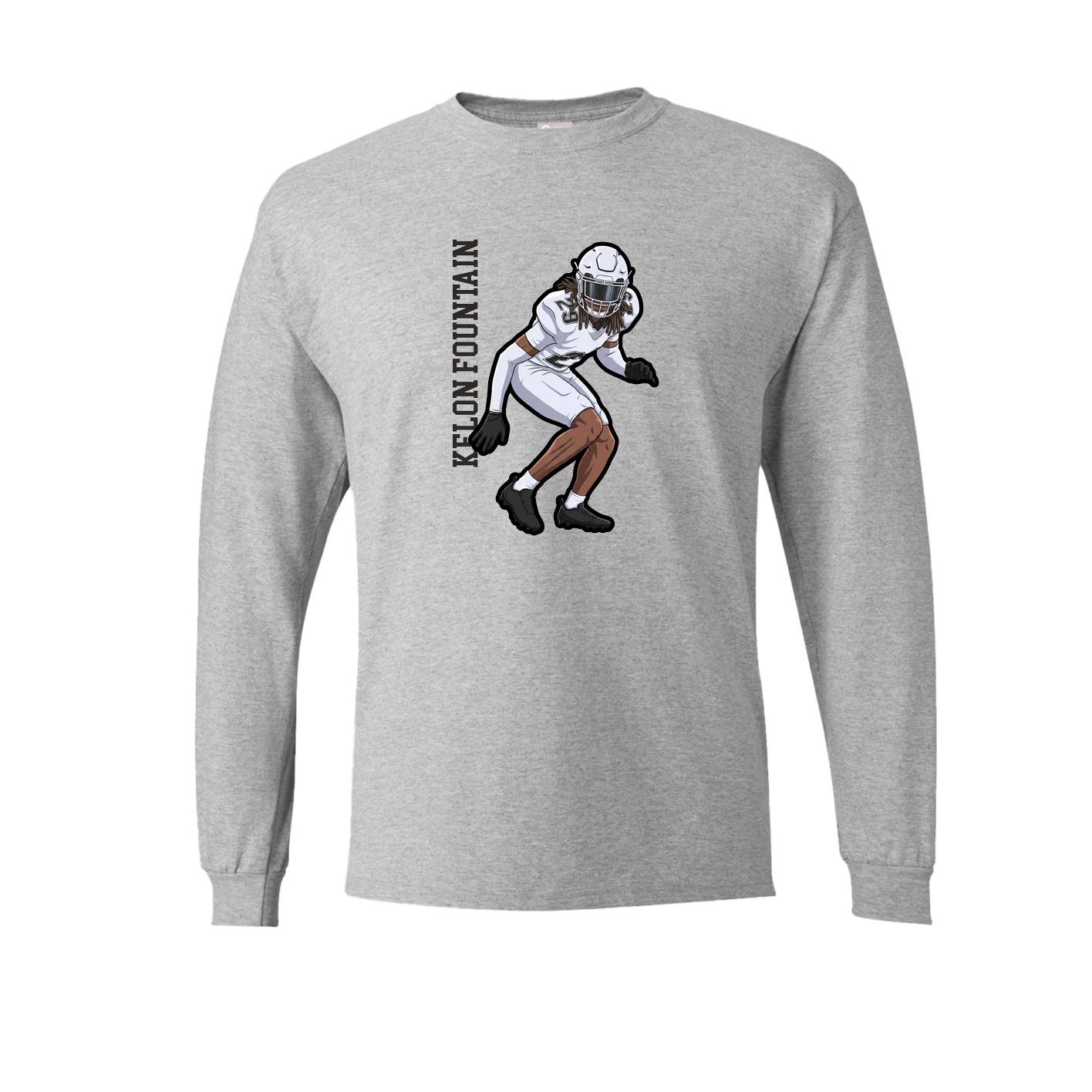 Long Sleeve Tee — Name Vertical in Grey