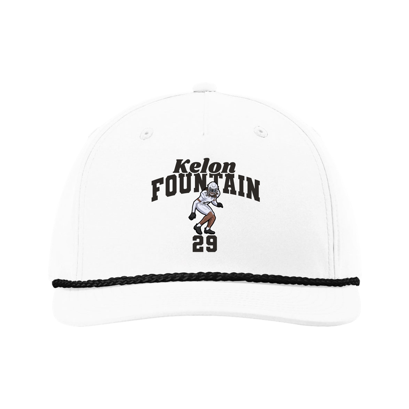 Five-Panel Classic Rope Cap — Signature Arch in White
