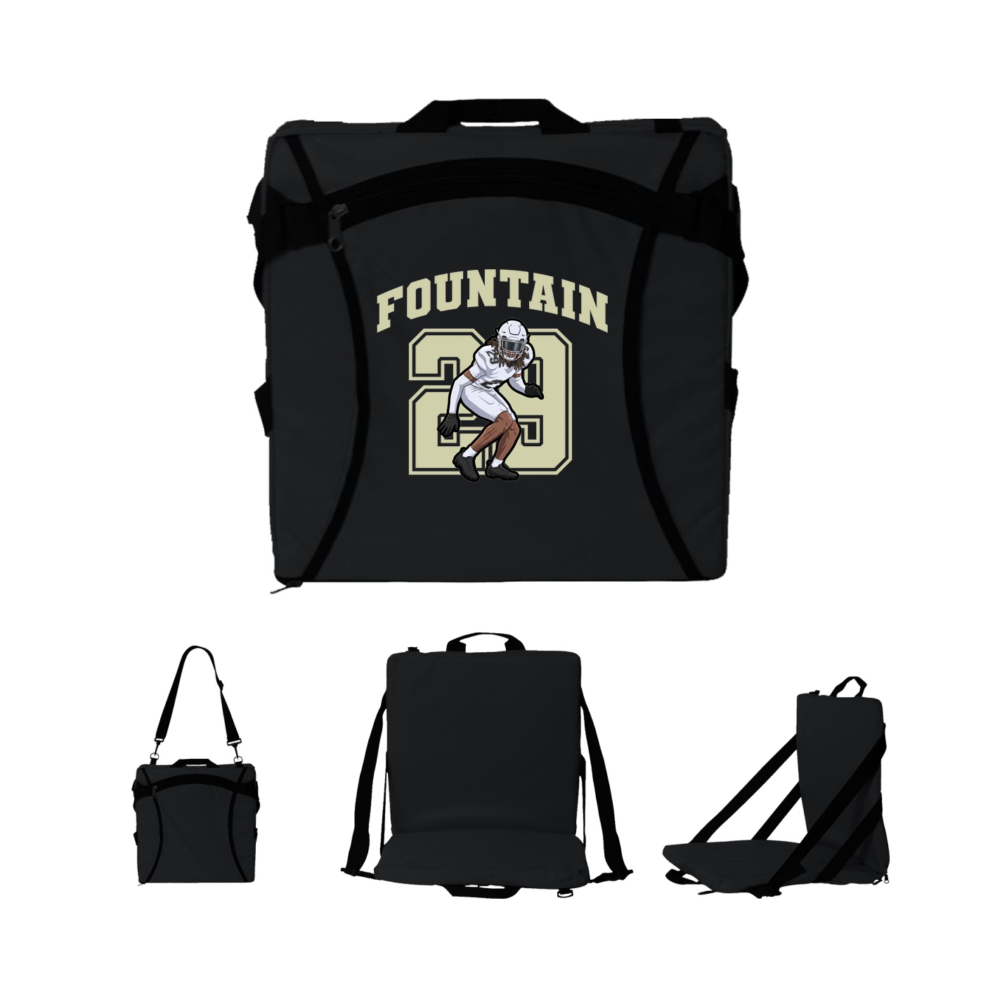 Folding Stadium Seat — Number in Black