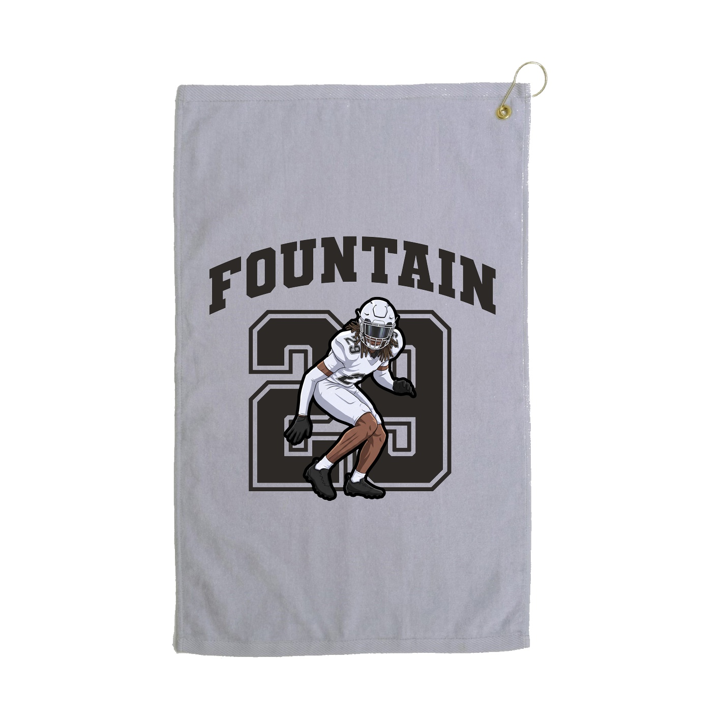 Golf Towel — Number in Grey