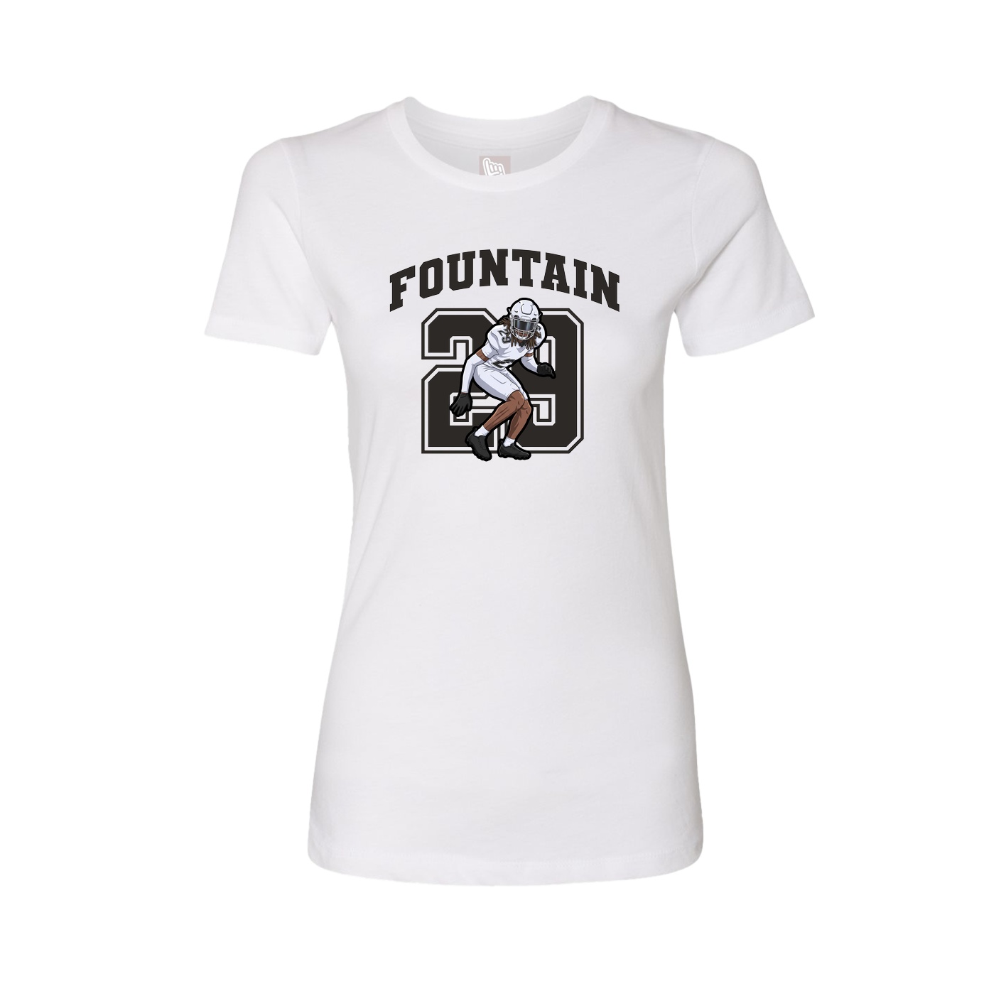 Fitted Women's Tee — Number in White