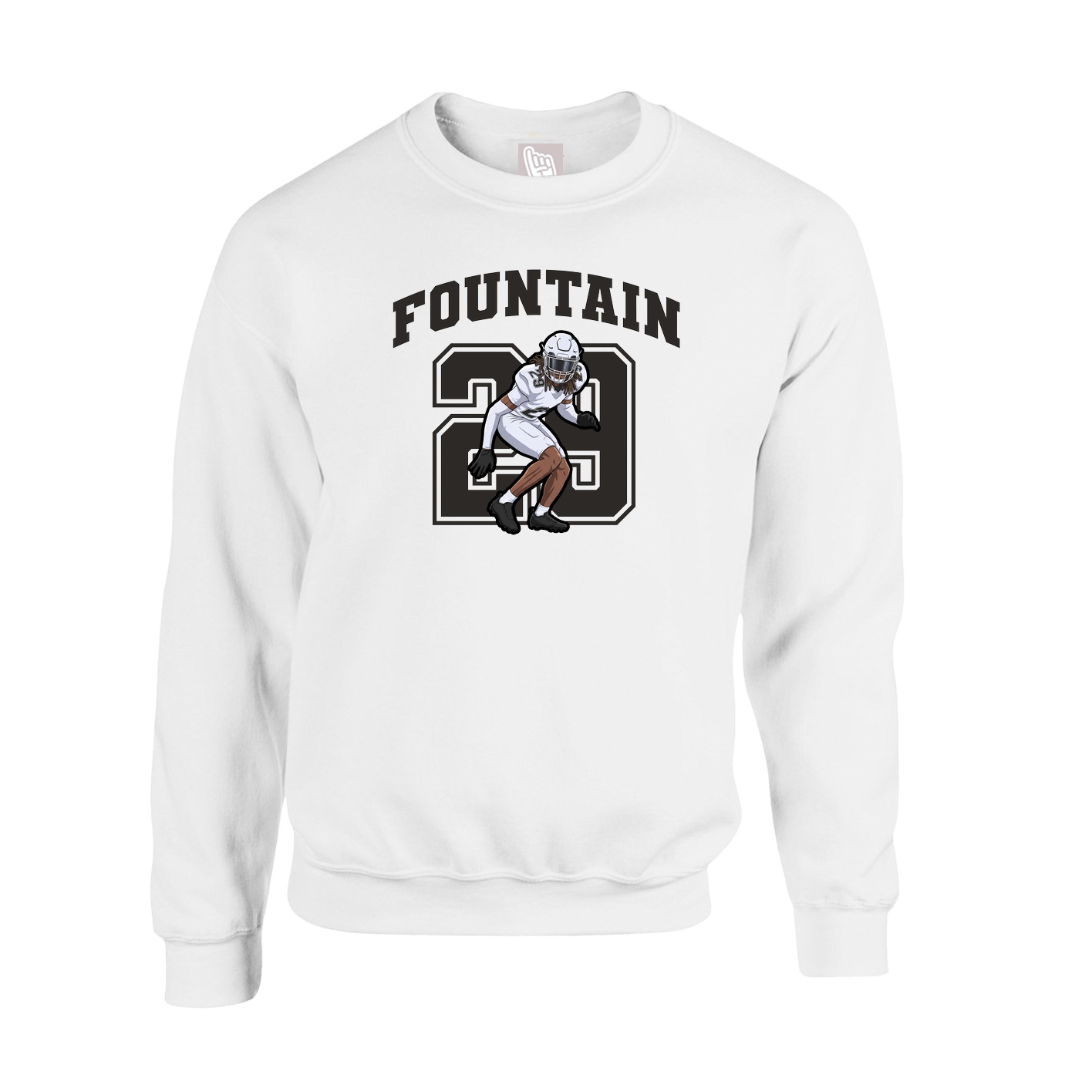 Fleece Crew — Number in White