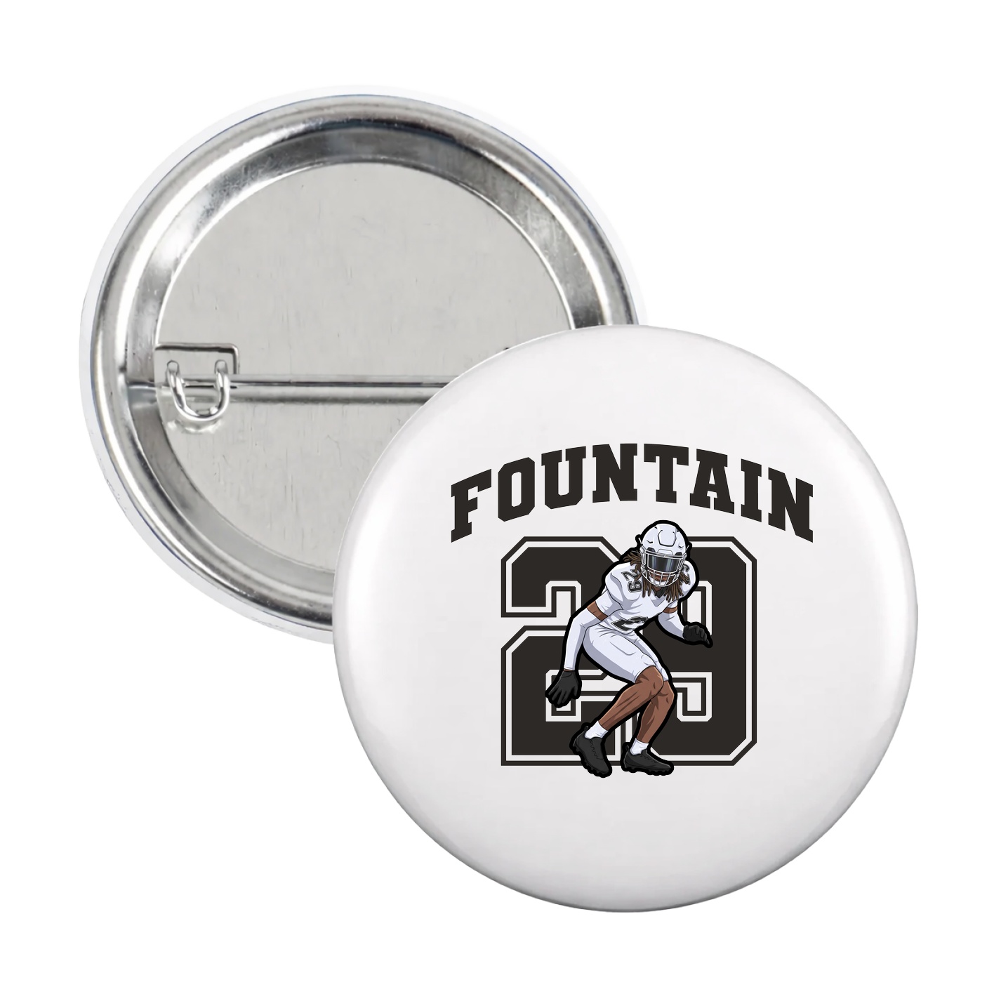 Game Day Button — Number in White