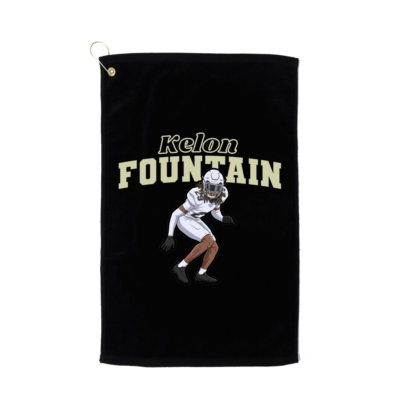 Golf Towel — Name Arch in Black