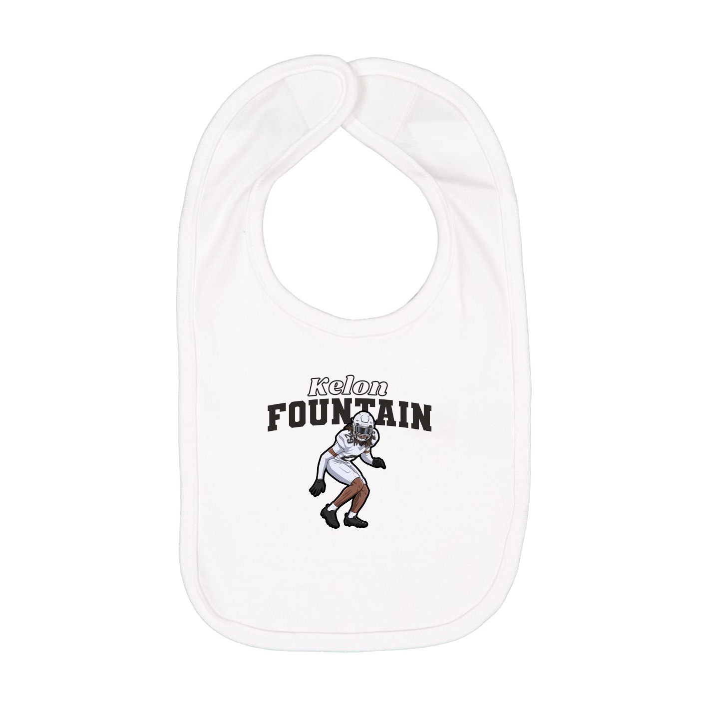 Infant Bib — Name Arch in White