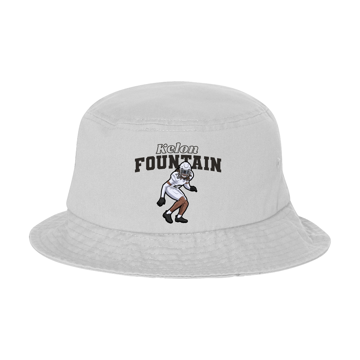Bucket Cap — Name Arch in White