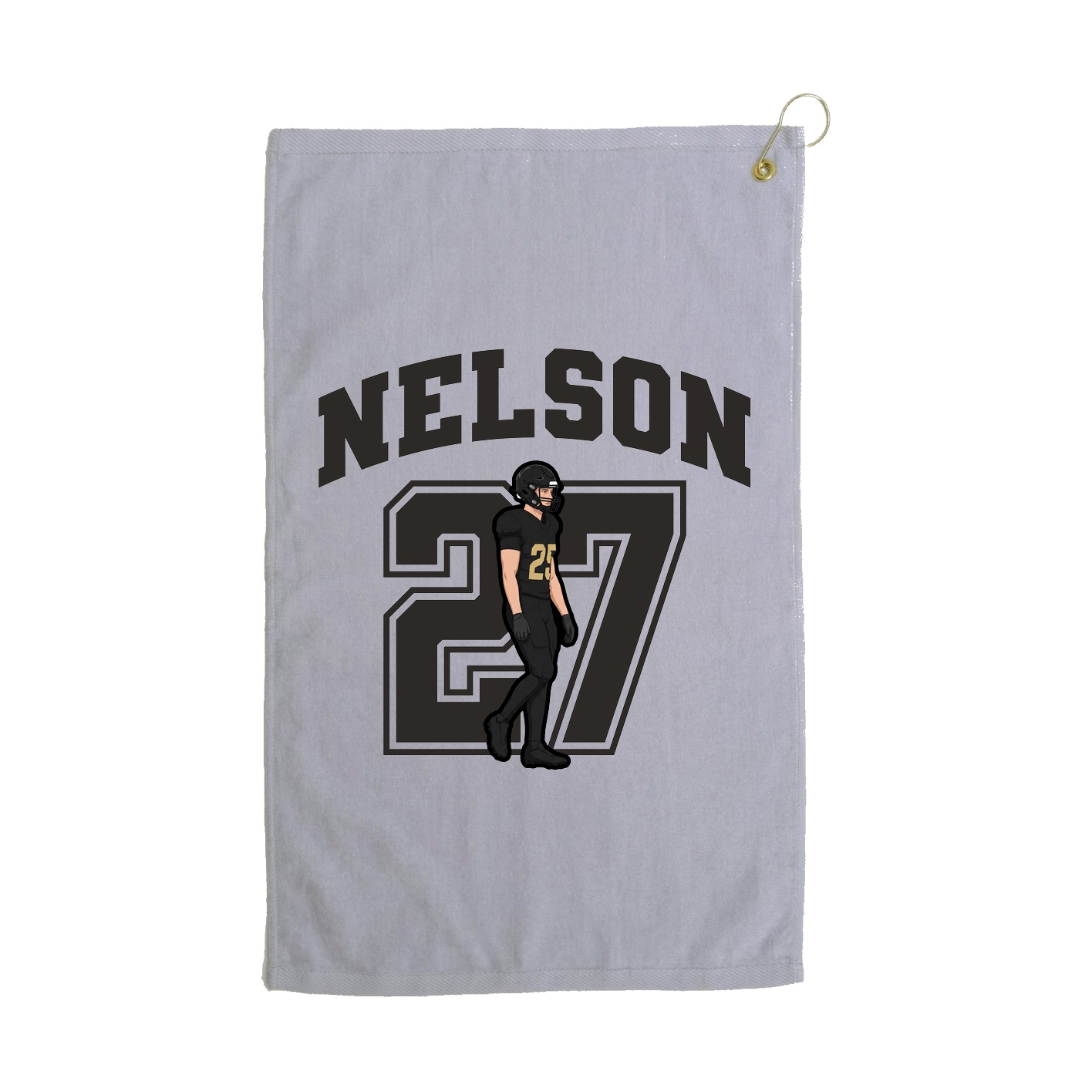 Golf Towel — Number in Grey