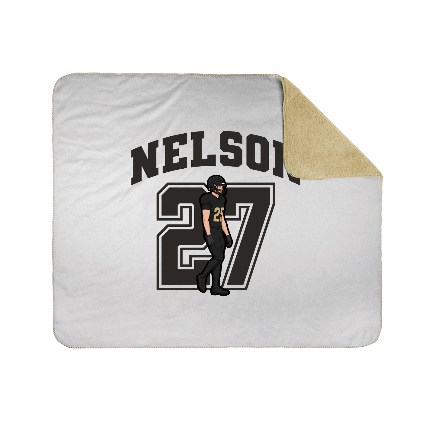 Throw Blanket — Number in White