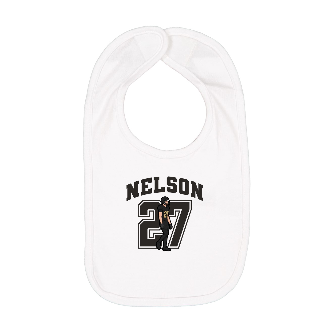 Infant Bib — Number in White