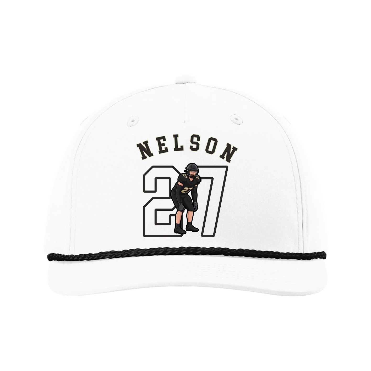 Five-Panel Classic Rope Cap — Shirsey Arch in White