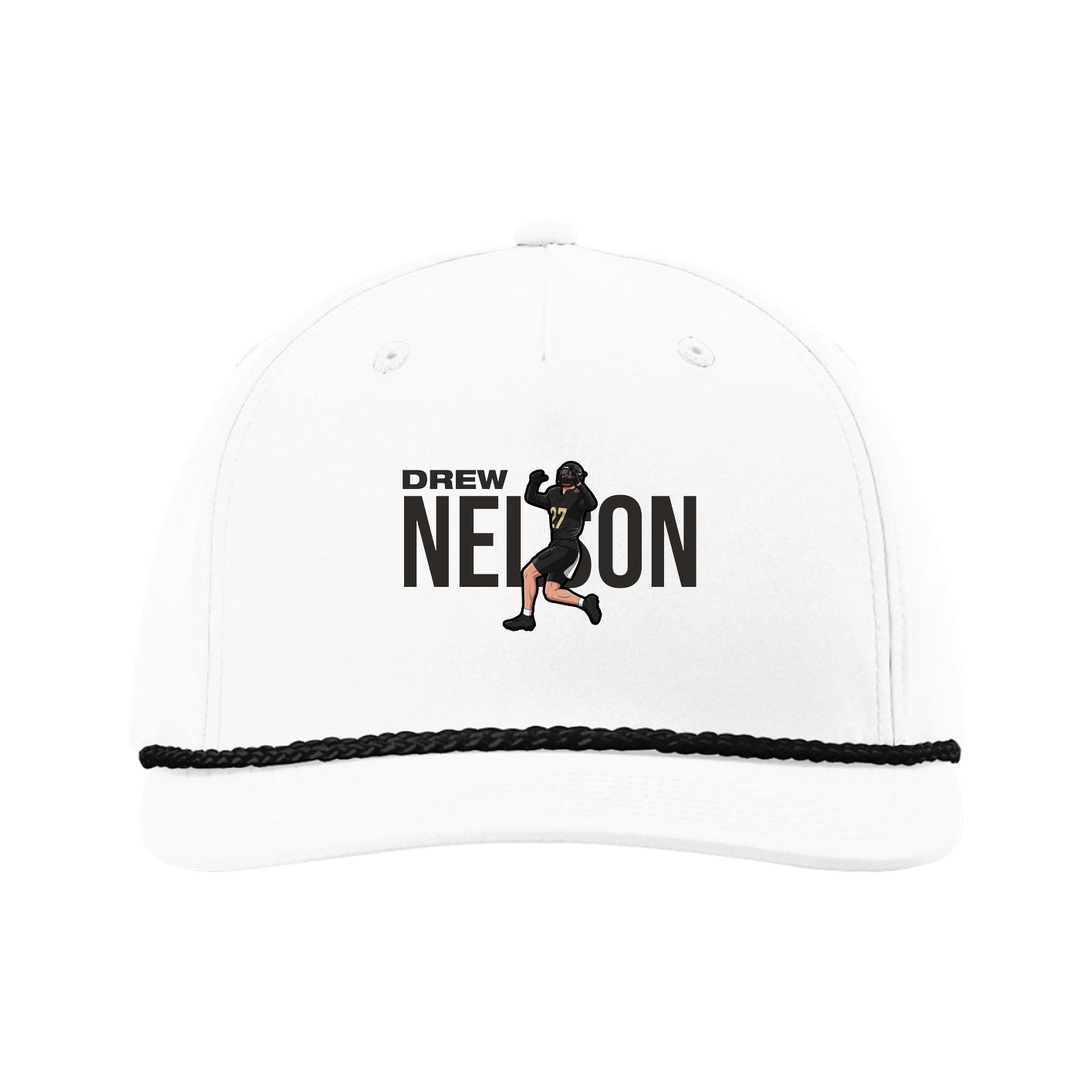 Five-Panel Classic Rope Cap — Player Name in White