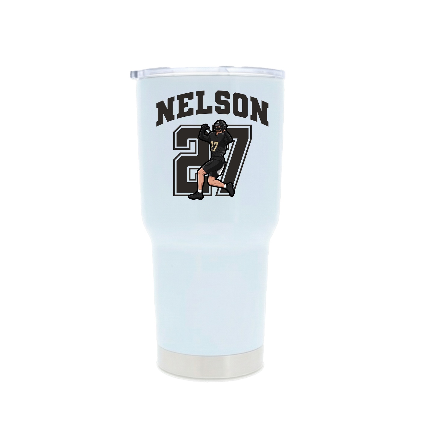 30oz Stainless Steel Tumbler — Number in White