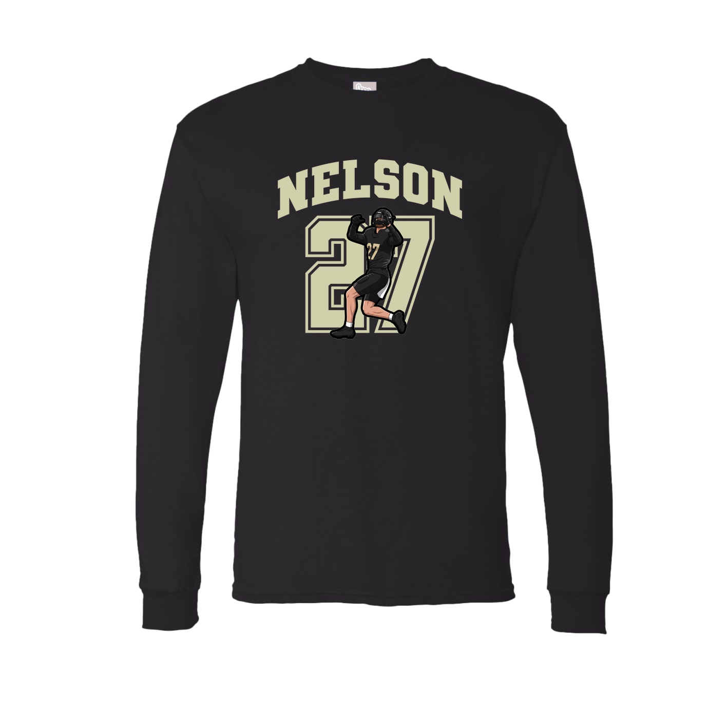 Long Sleeve Tee — Number in Black
