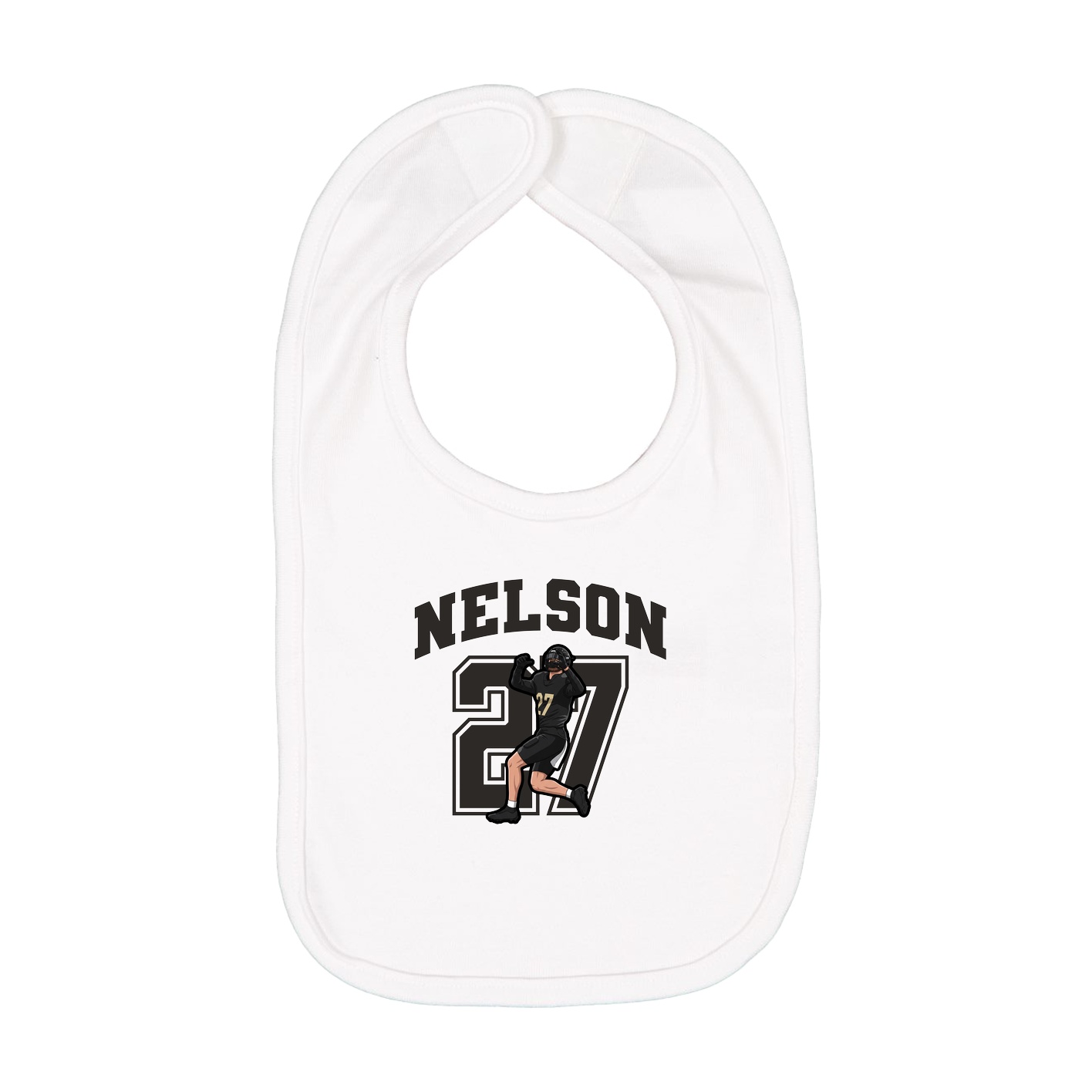 Infant Bib — Number in White