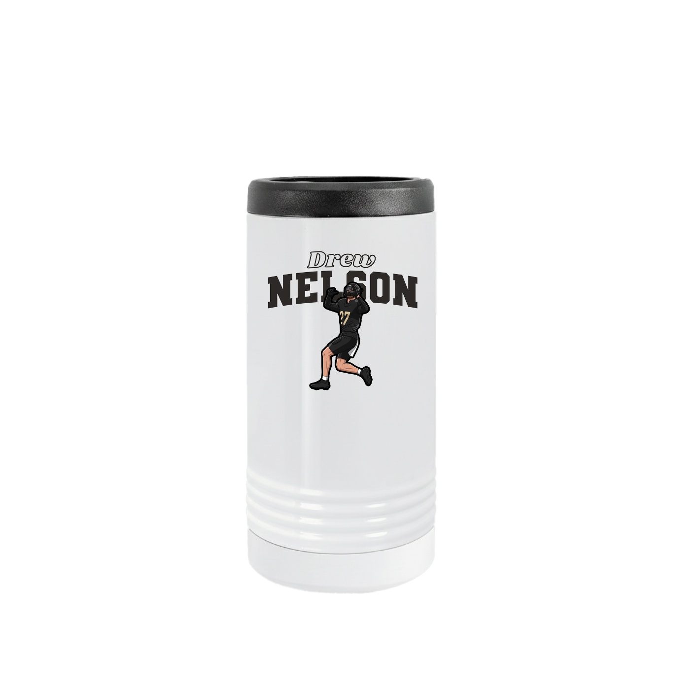 Slim Beverage Holder — Name Arch in White