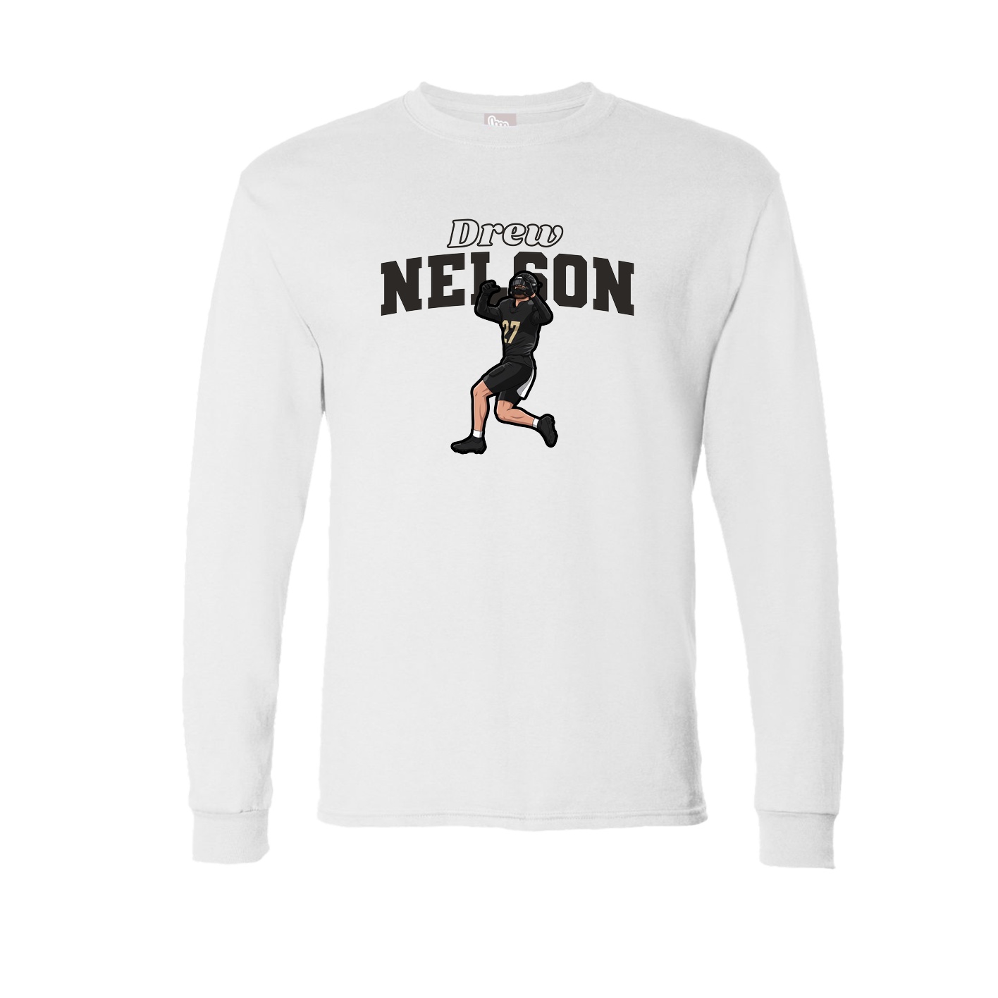 Long Sleeve Tee — Name Arch in White