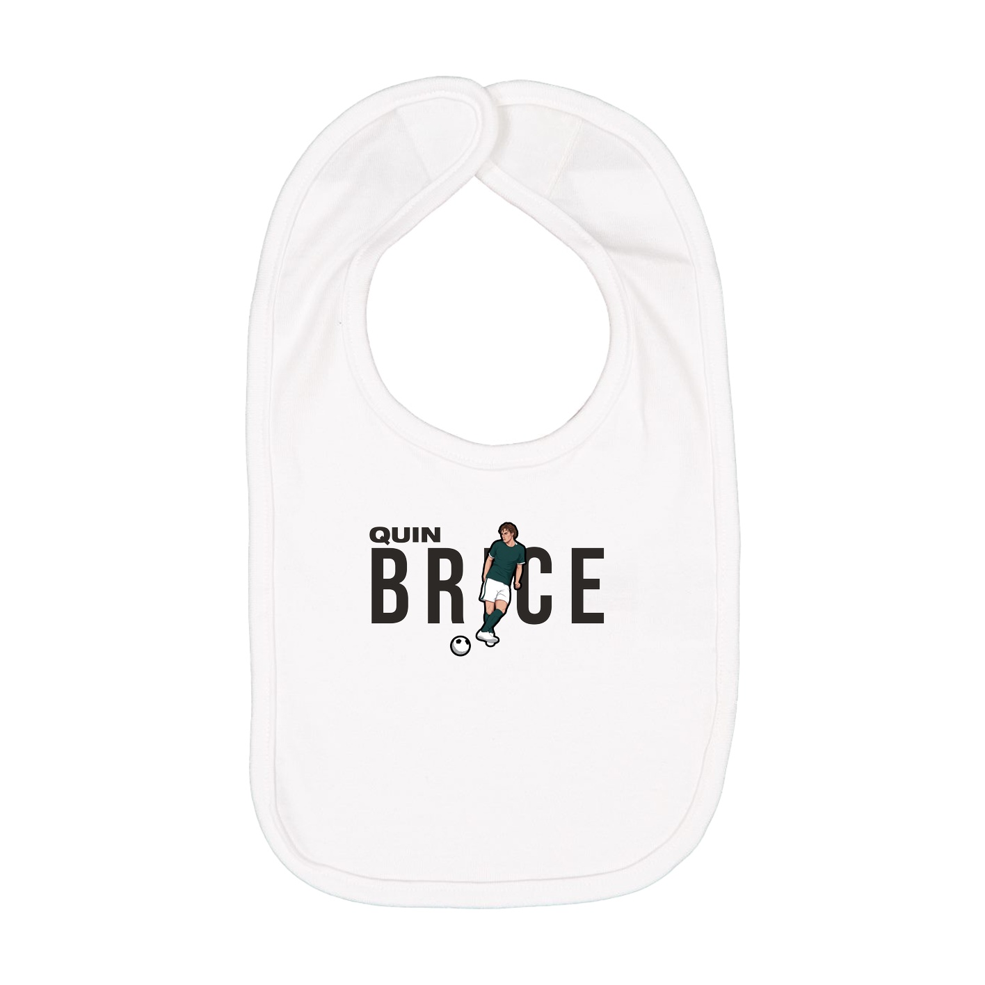 Infant Bib — Player Name in White
