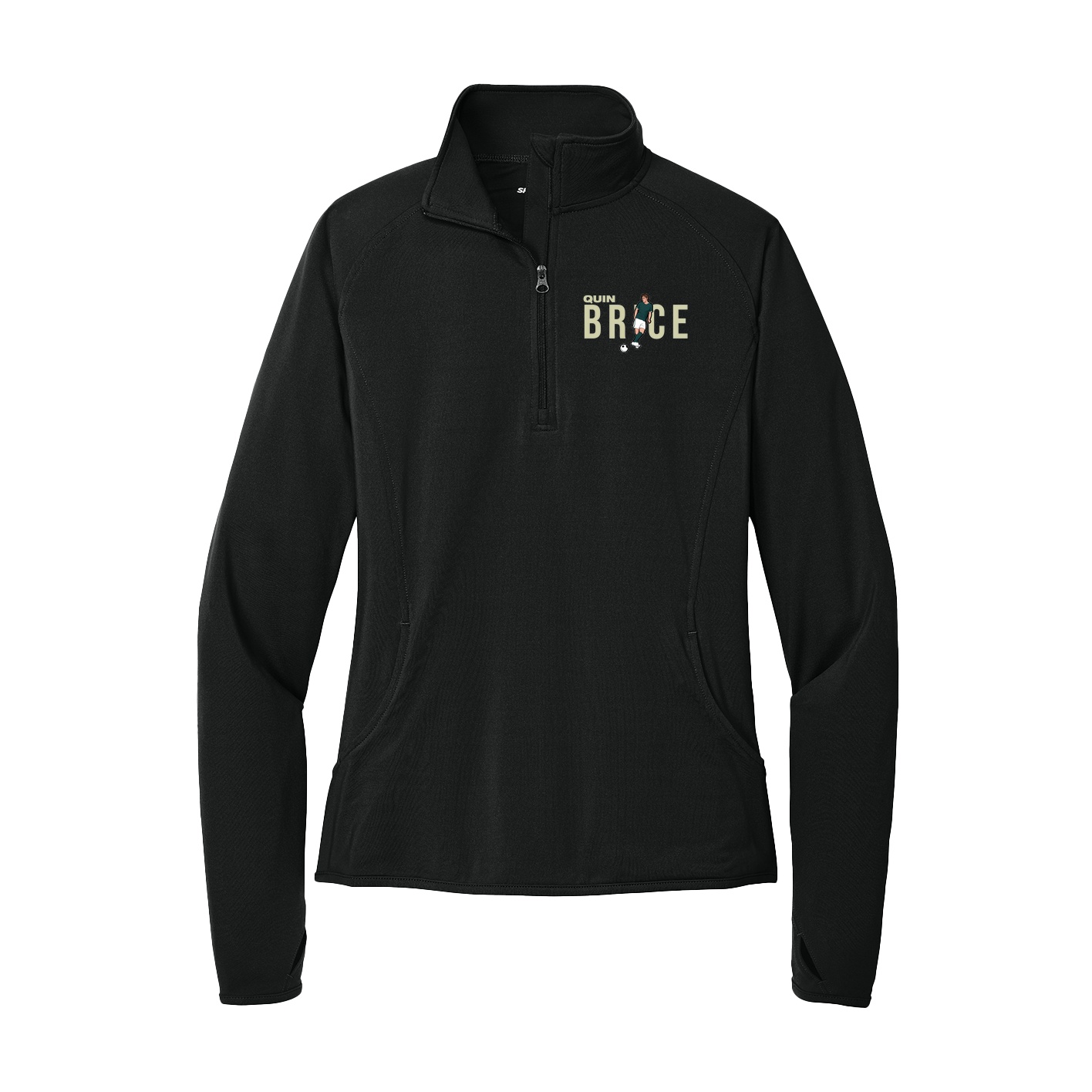 Women's Q-Zip Pullover — Player Name in Black