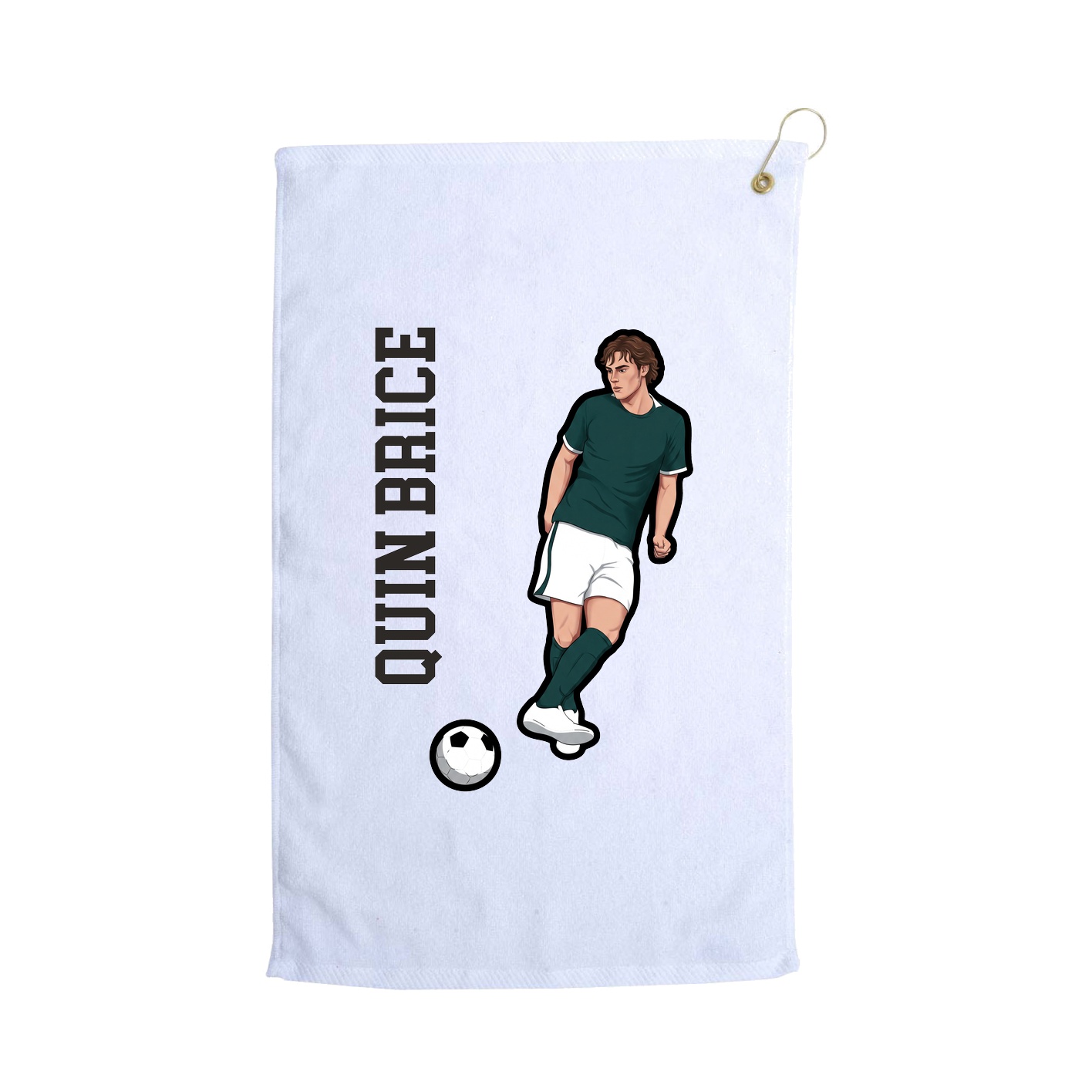 Golf Towel — Name Vertical in White
