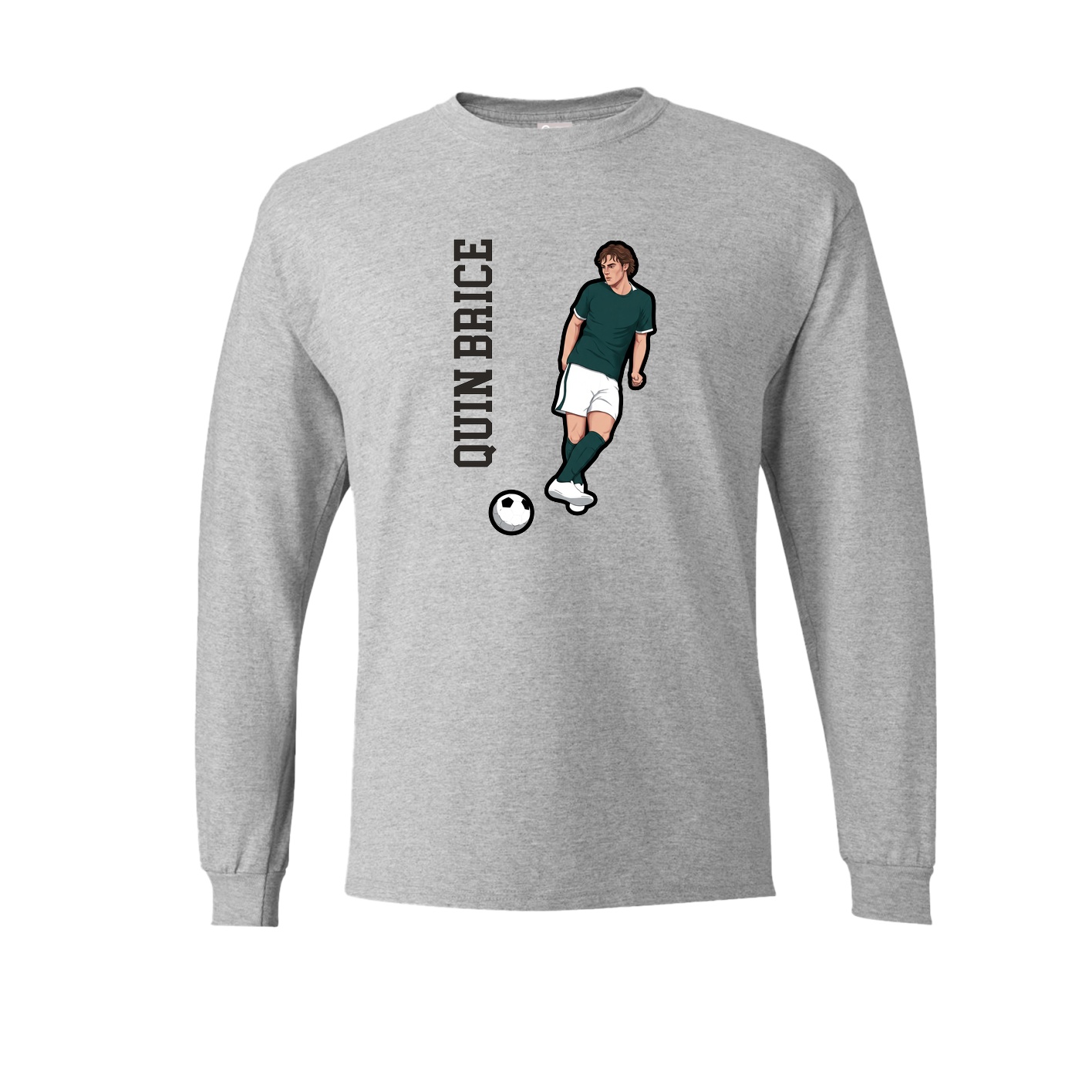 Long Sleeve Tee — Name Vertical in Grey