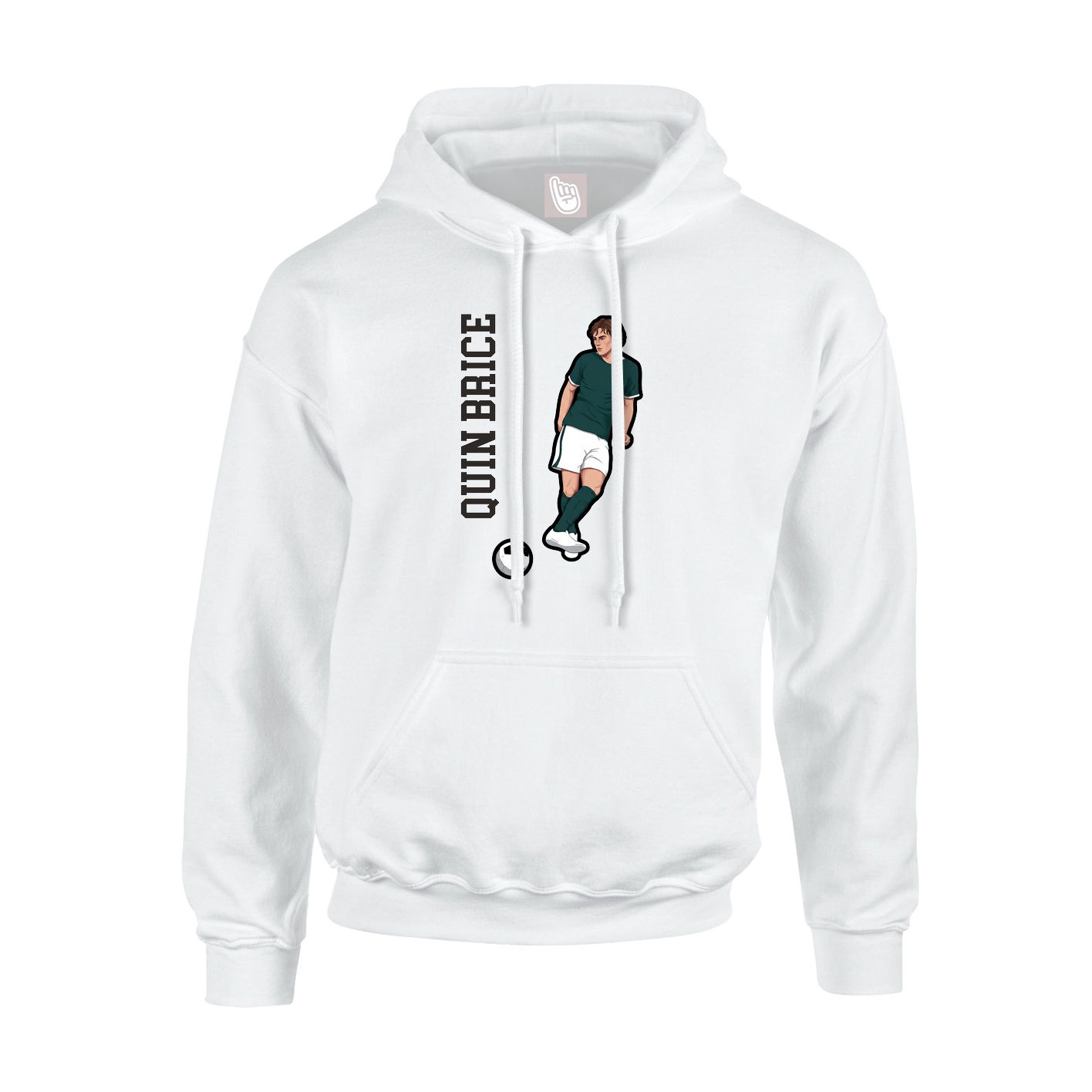 Hoodie — Name Vertical in White