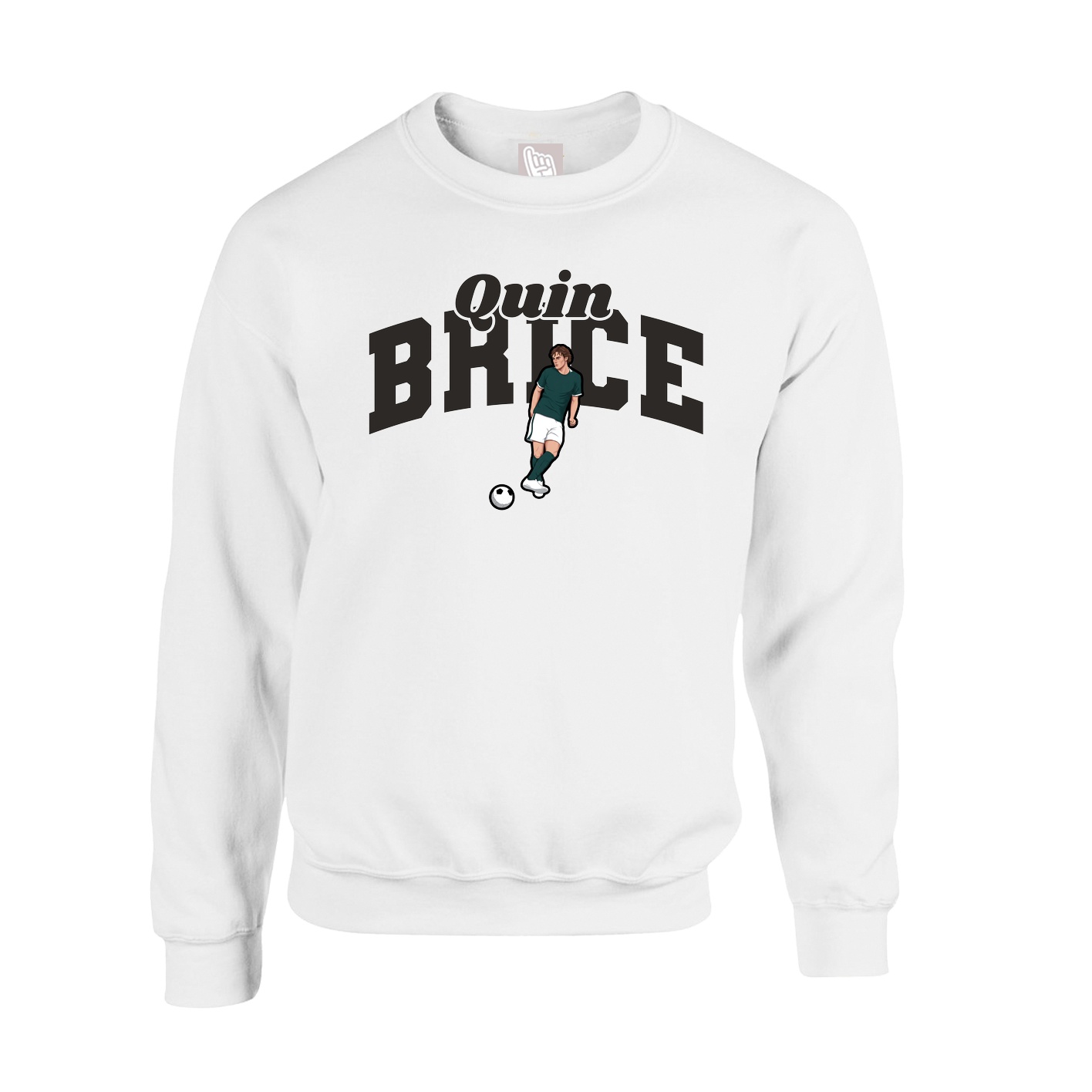 Fleece Crew — Signature Arch in White