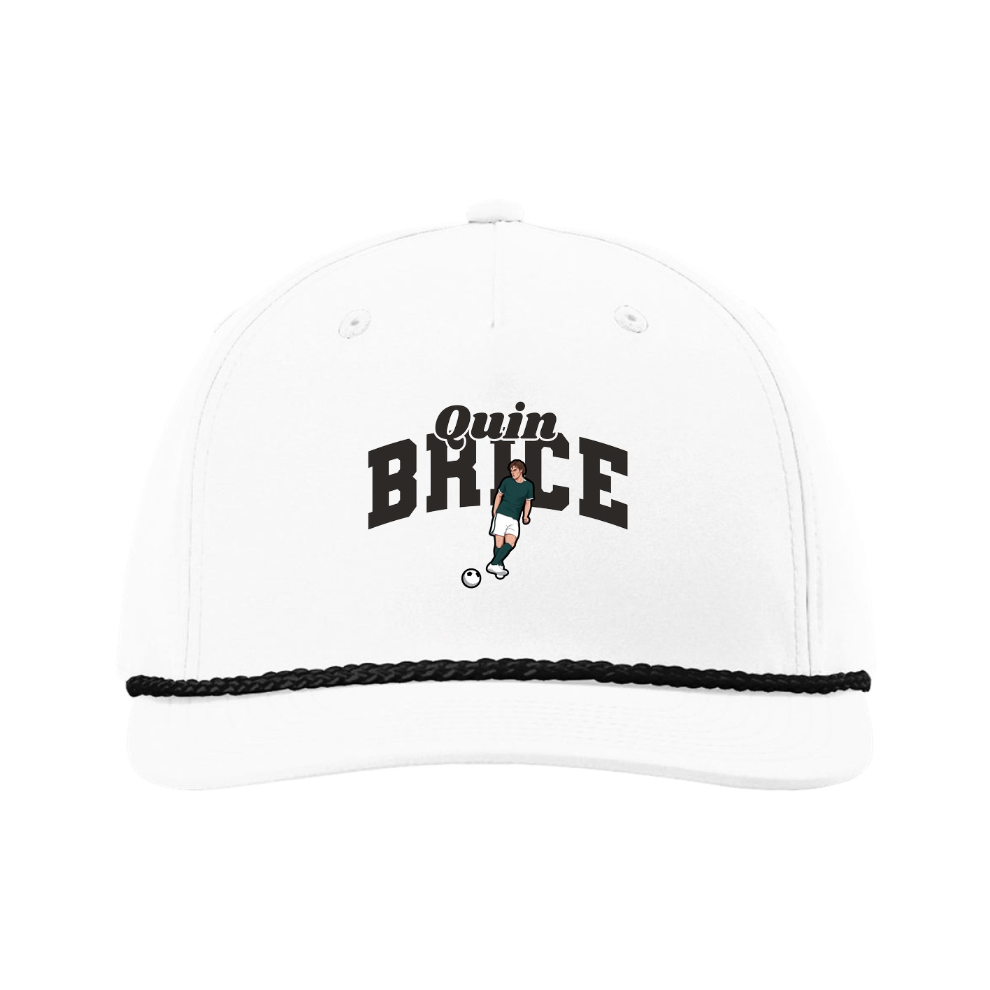 Five-Panel Classic Rope Cap — Signature Arch in White